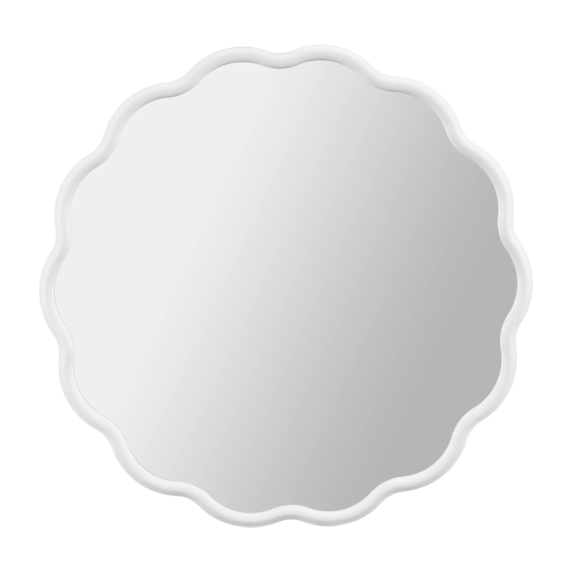 Miroir à bordure ondulée blanc