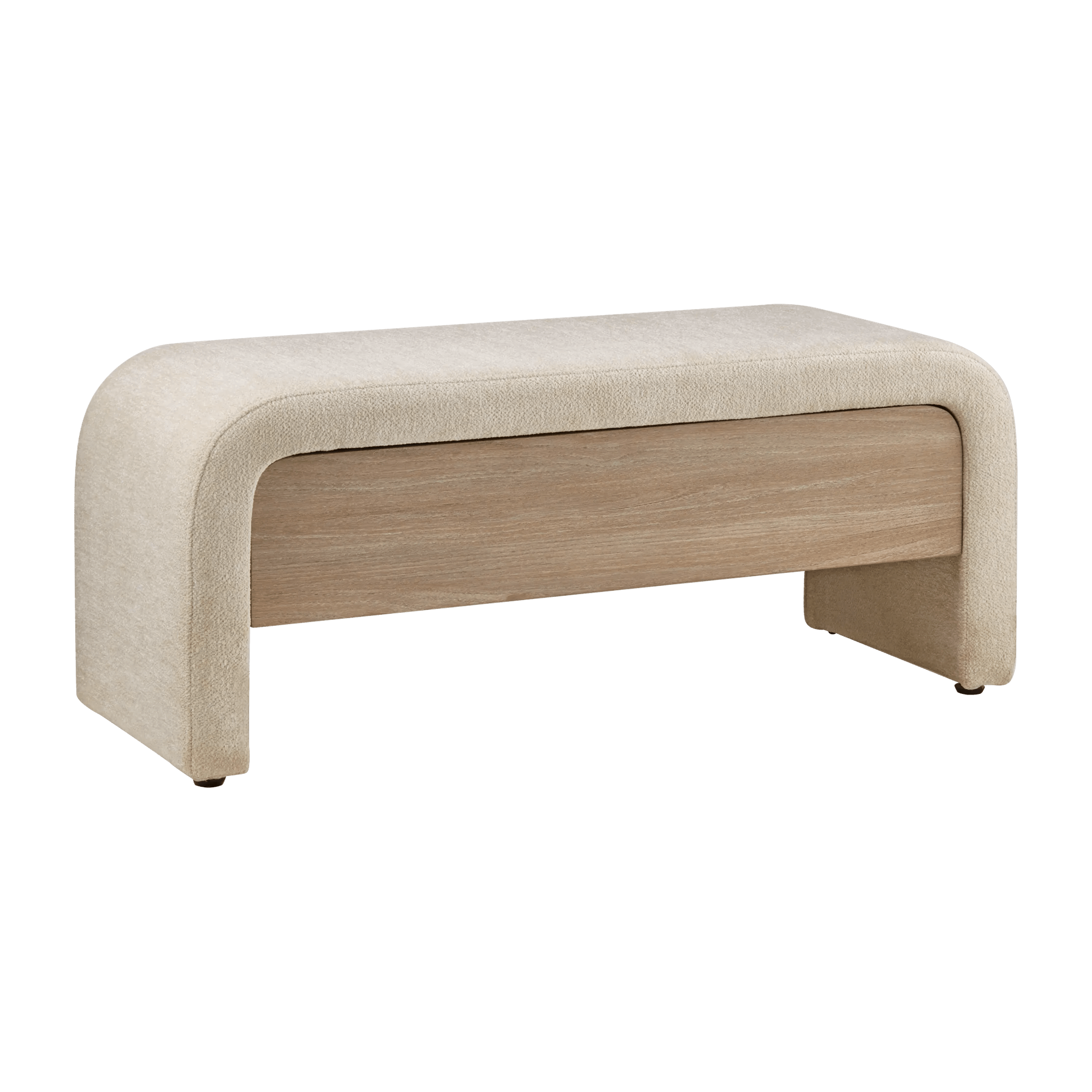 Banc avec rangement en tissu et en bois