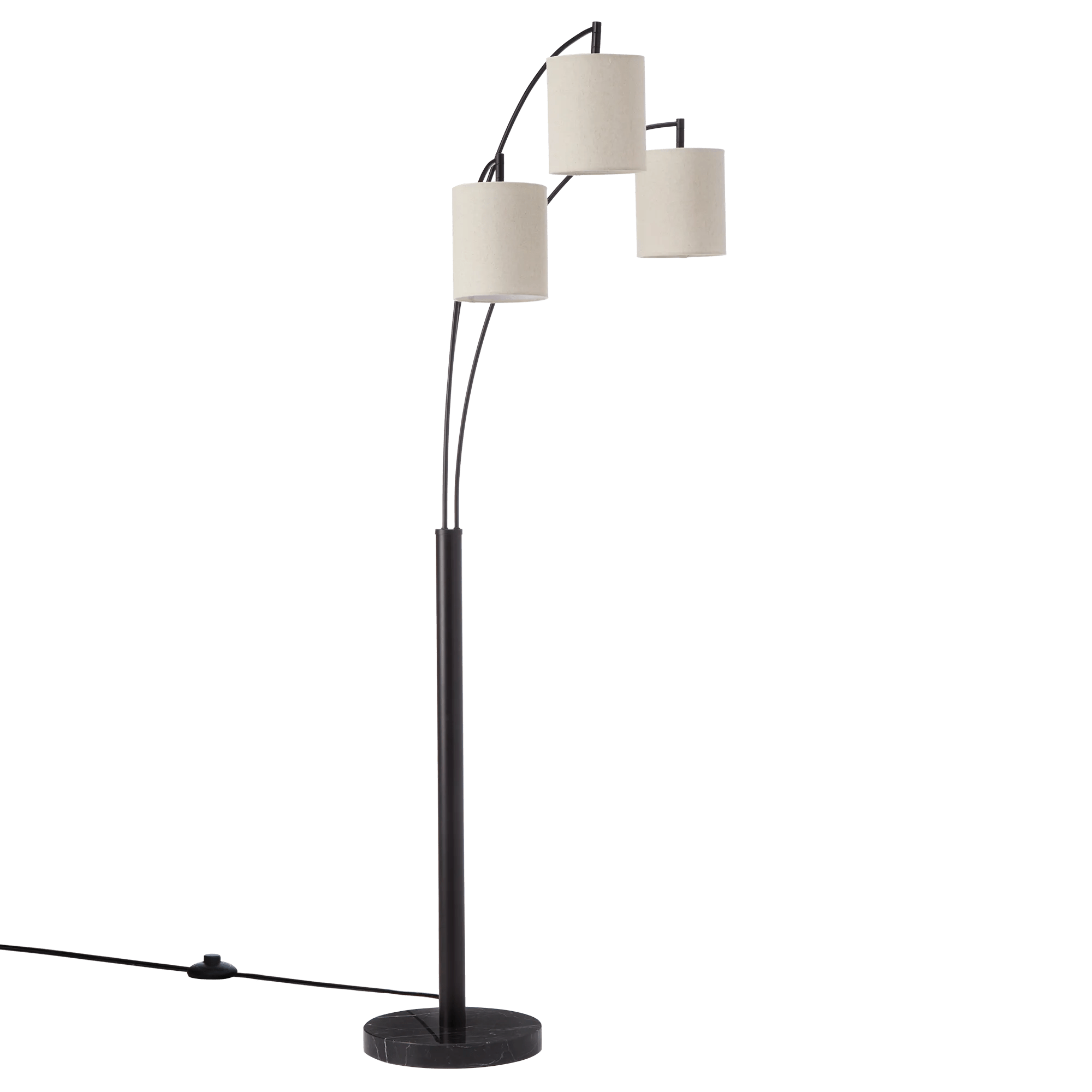 3 Linen Shade Floor Lamp