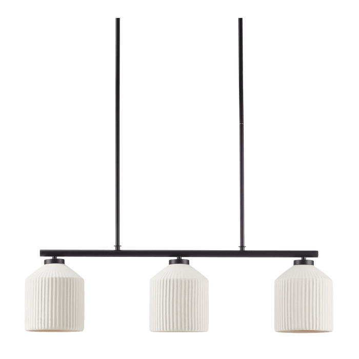 3-Bulb Metal and Ceramic Ceiling Lamp
