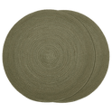 Green Set of 2 Round Placemats