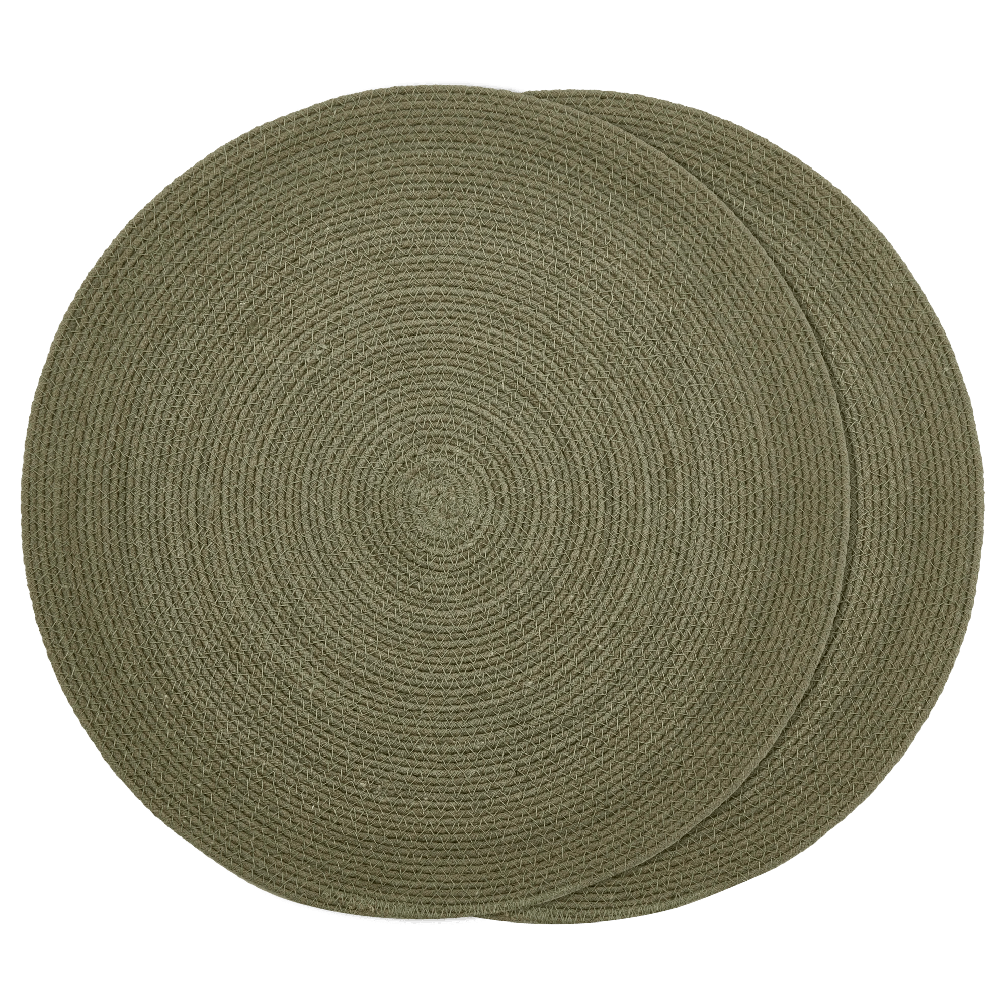 Green Set of 2 Round Placemats