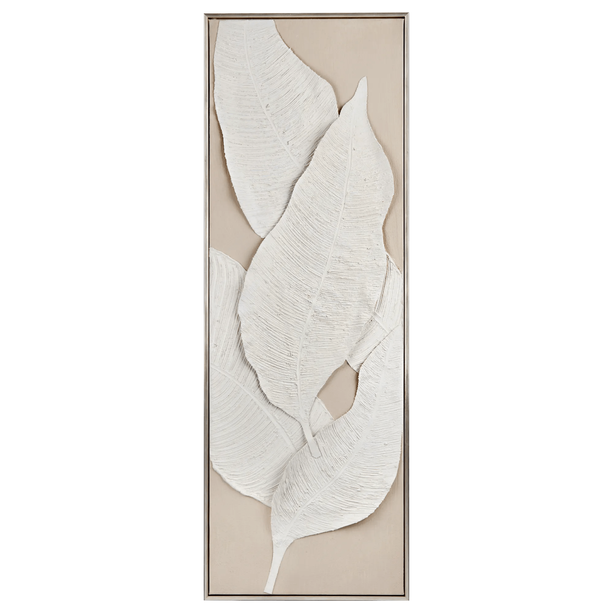 Tableau encadré peint à l'huile 3D feuilles