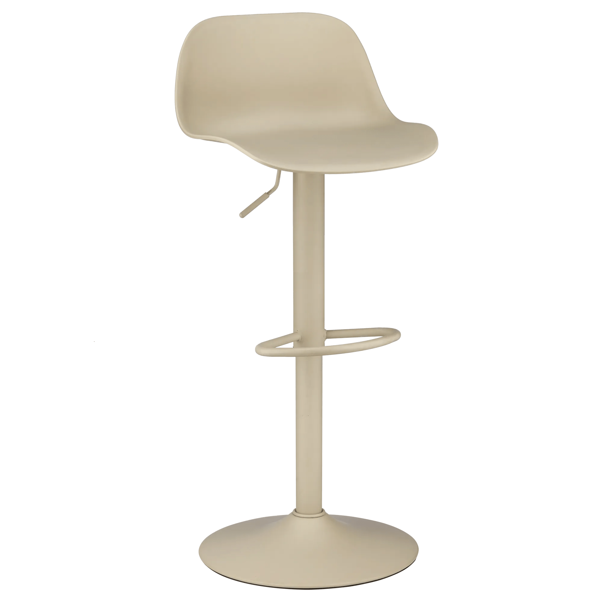 Tabouret en métal et en plastique beige