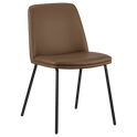 Chaise de salle à manger effet cuir et métal brun