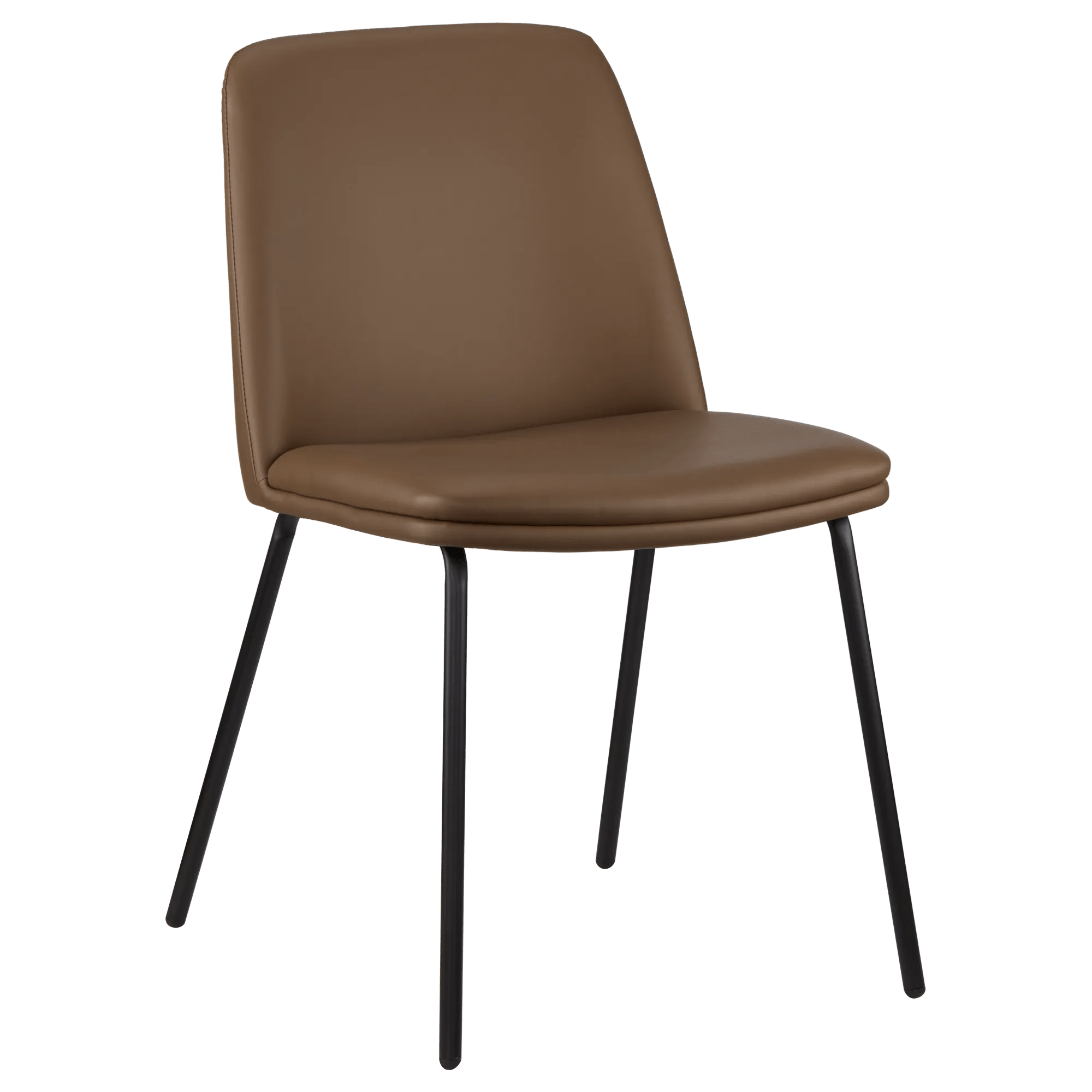 Chaise de salle à manger effet cuir et métal brun