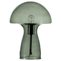 Lampe de table en verre champignon vert