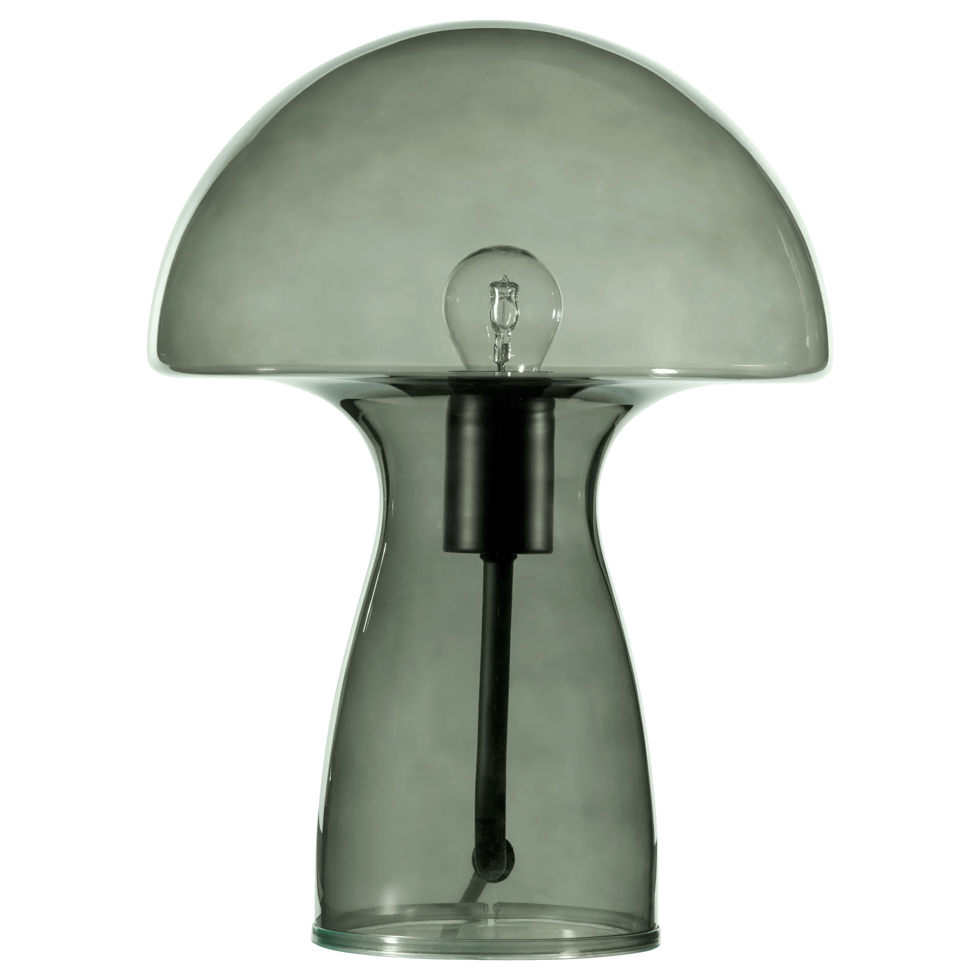 Lampe de table en verre champignon vert