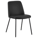 Chaise de salle à manger effet cuir et métal noir
