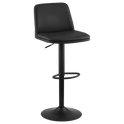 Tabouret de bar ajustable effet cuir et métal noir
