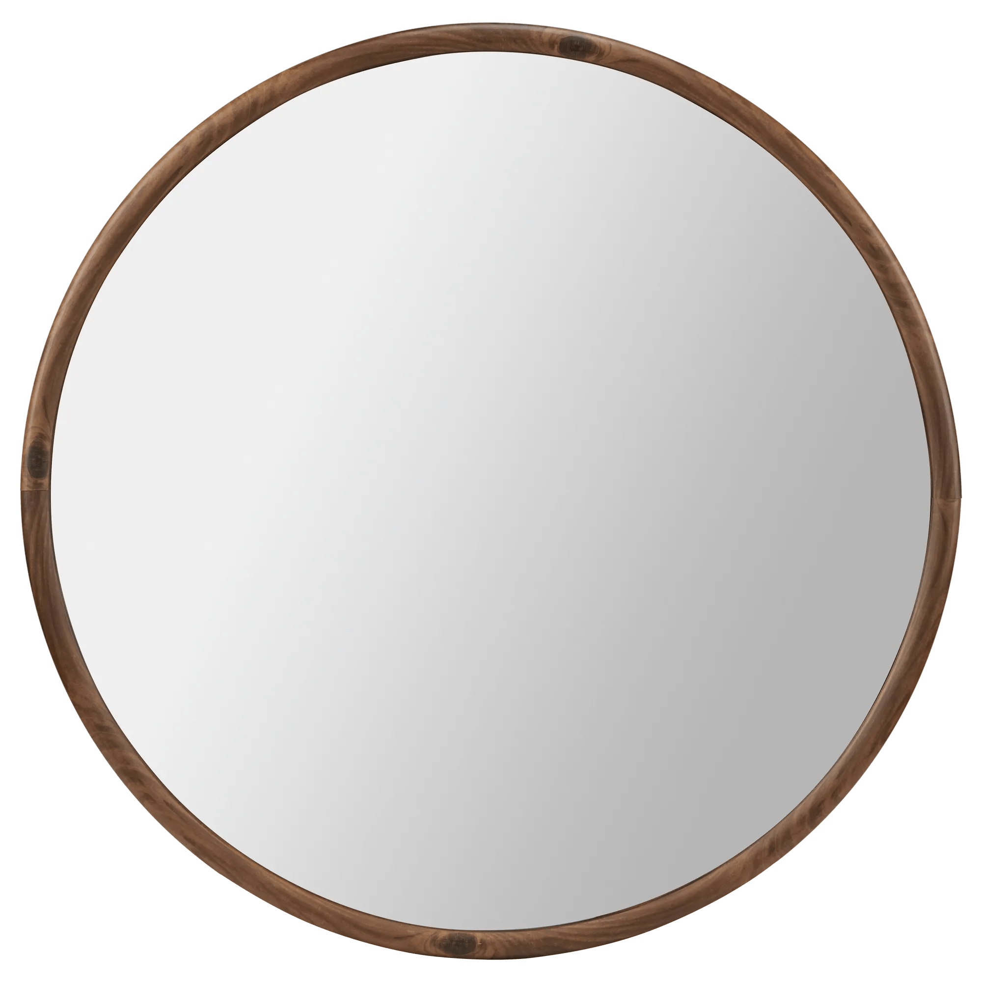 Miroir en bois rond dans un cadre