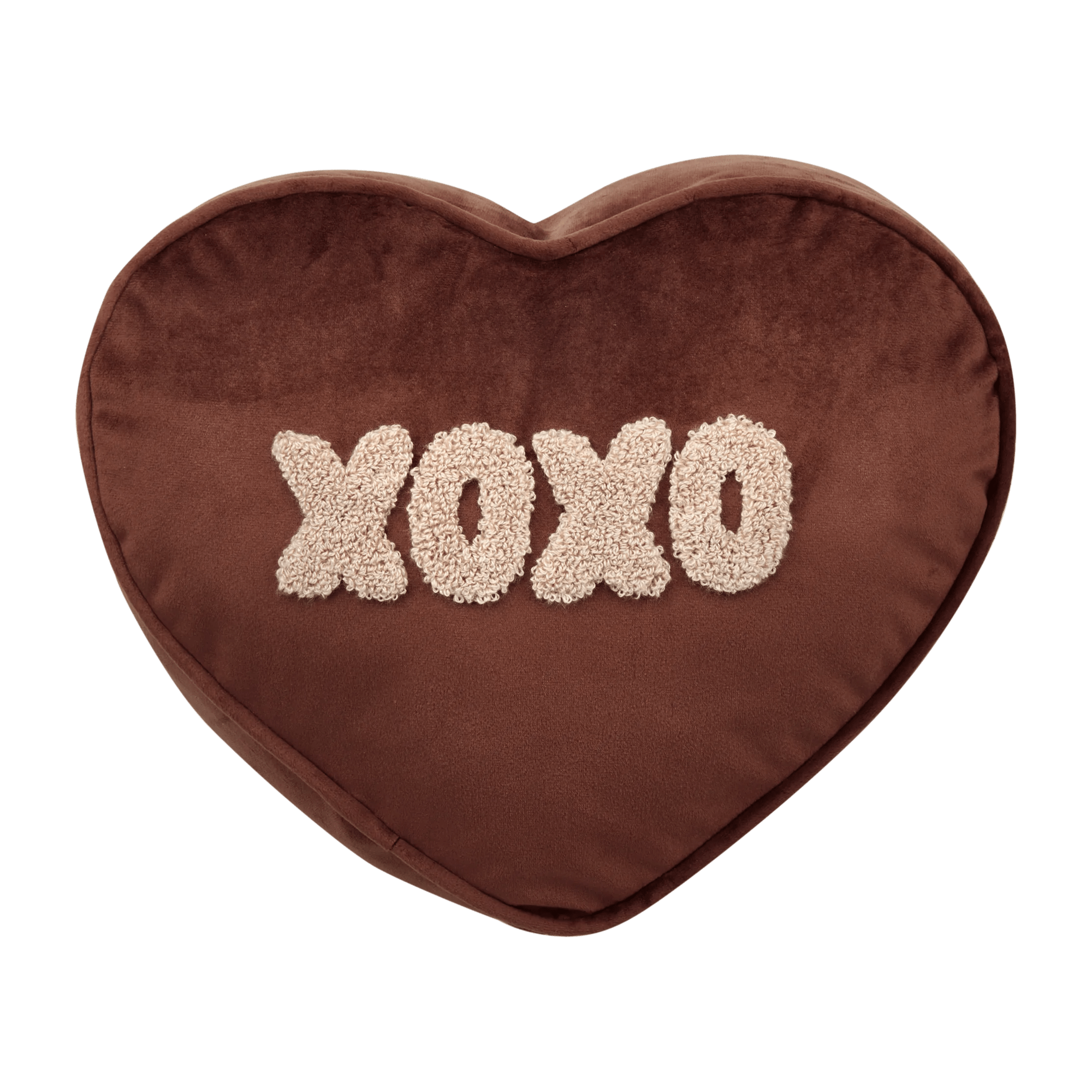 Coussin décoratif en forme de coeur XOXO
