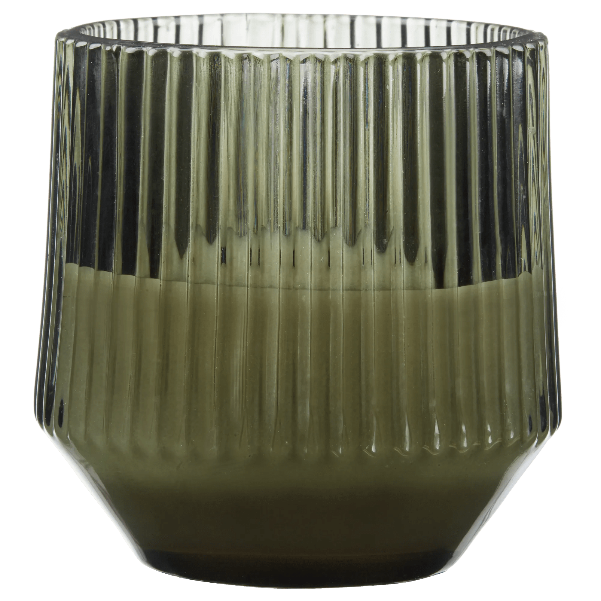 Bougie DEL en verre nervuré