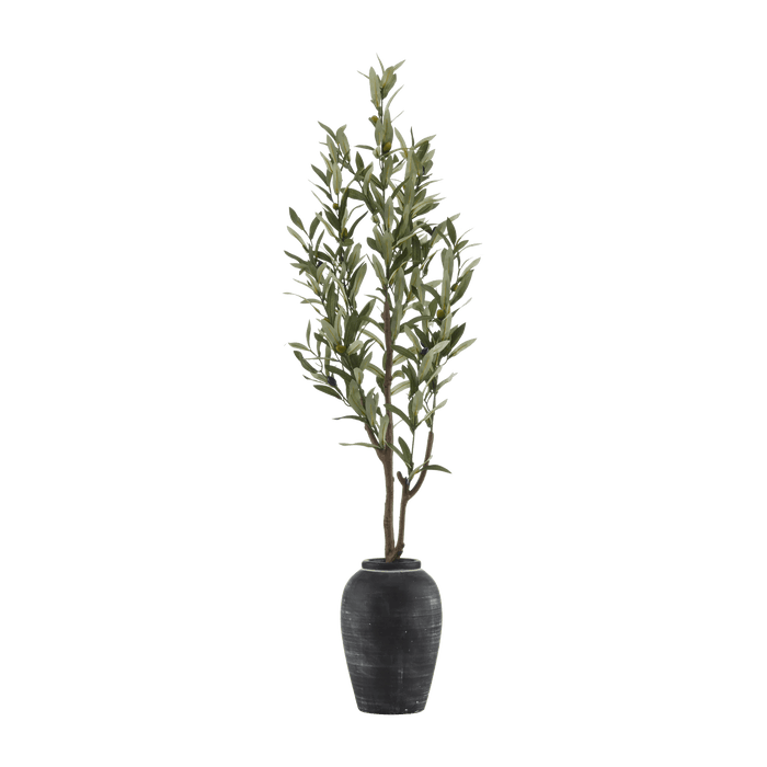 Artificial Olive Tree in Ceramic Vase