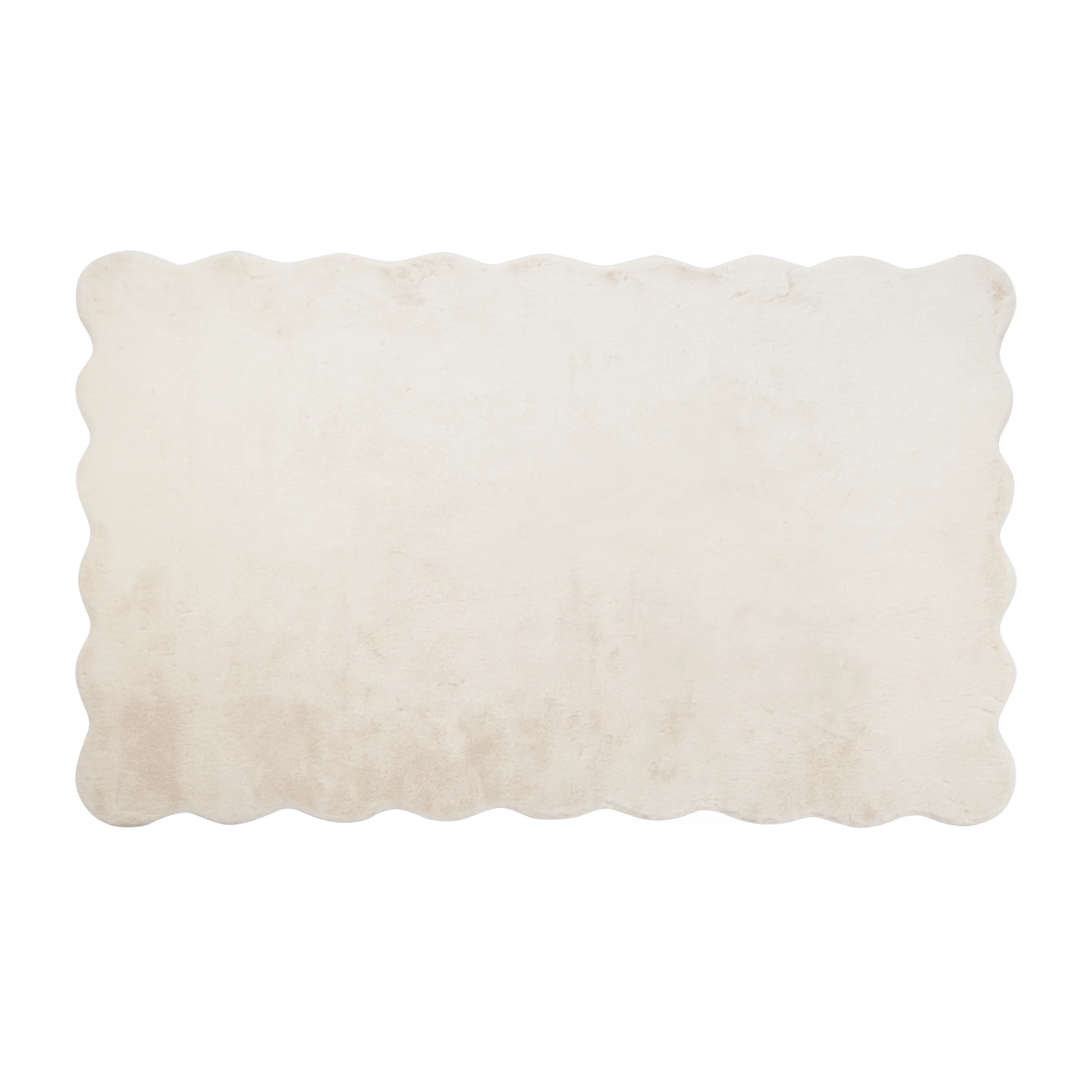 Scalloped Edge Faux Fur Rug