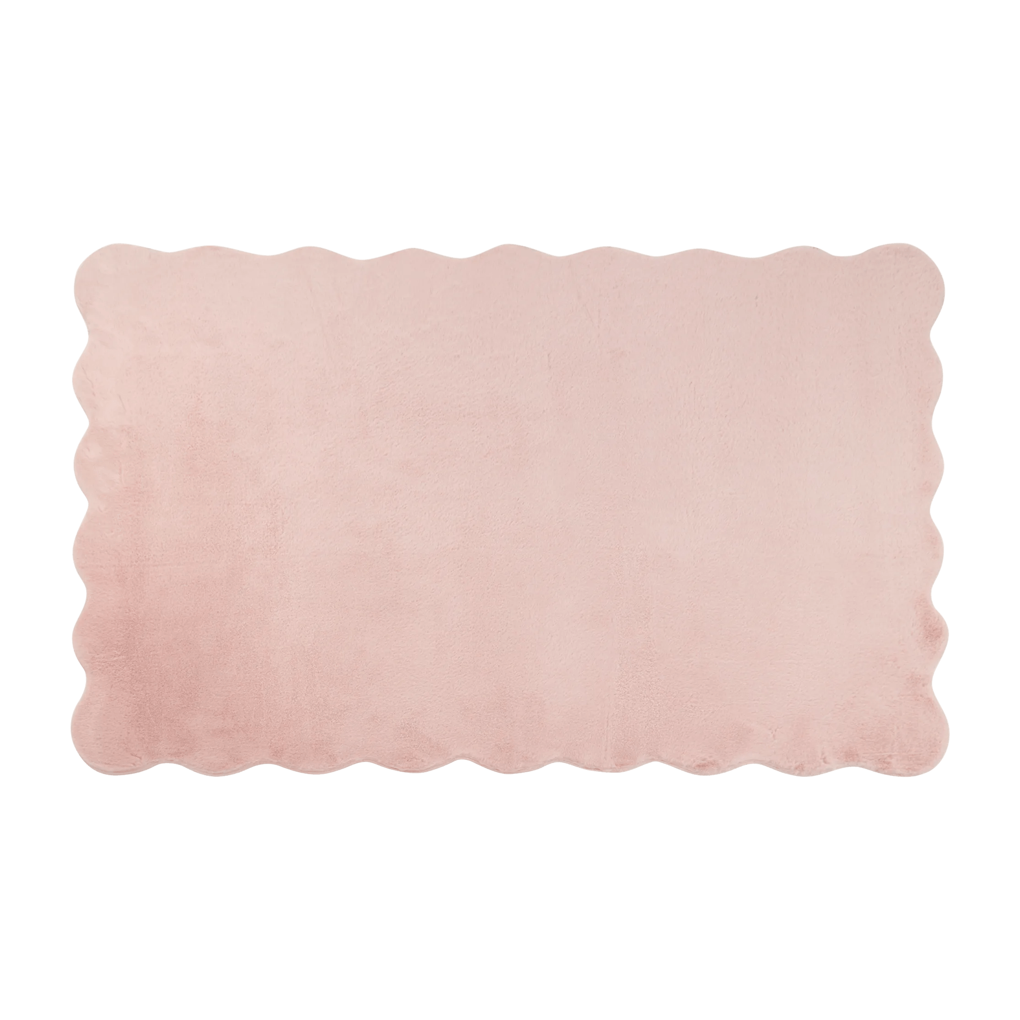 Tapis en fourrure festonnée blanc cassé