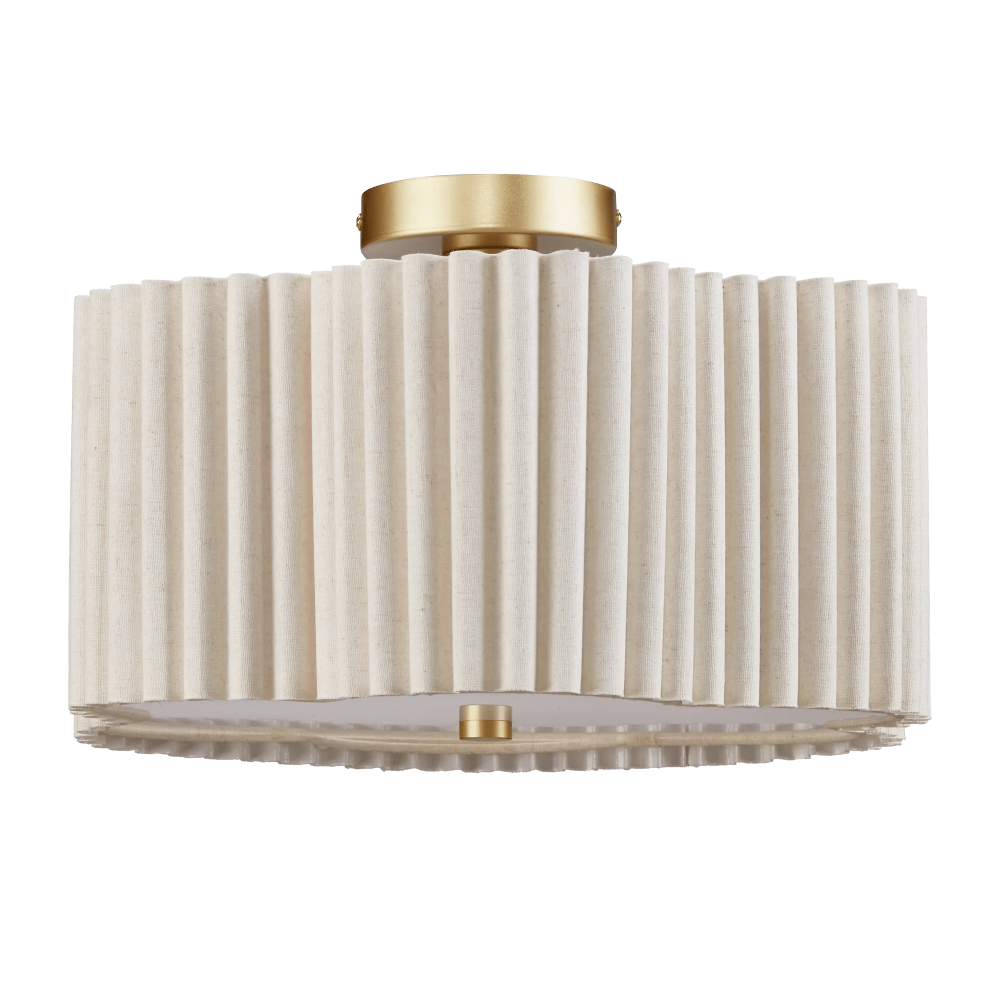 Lampe de plafond en lin plissé