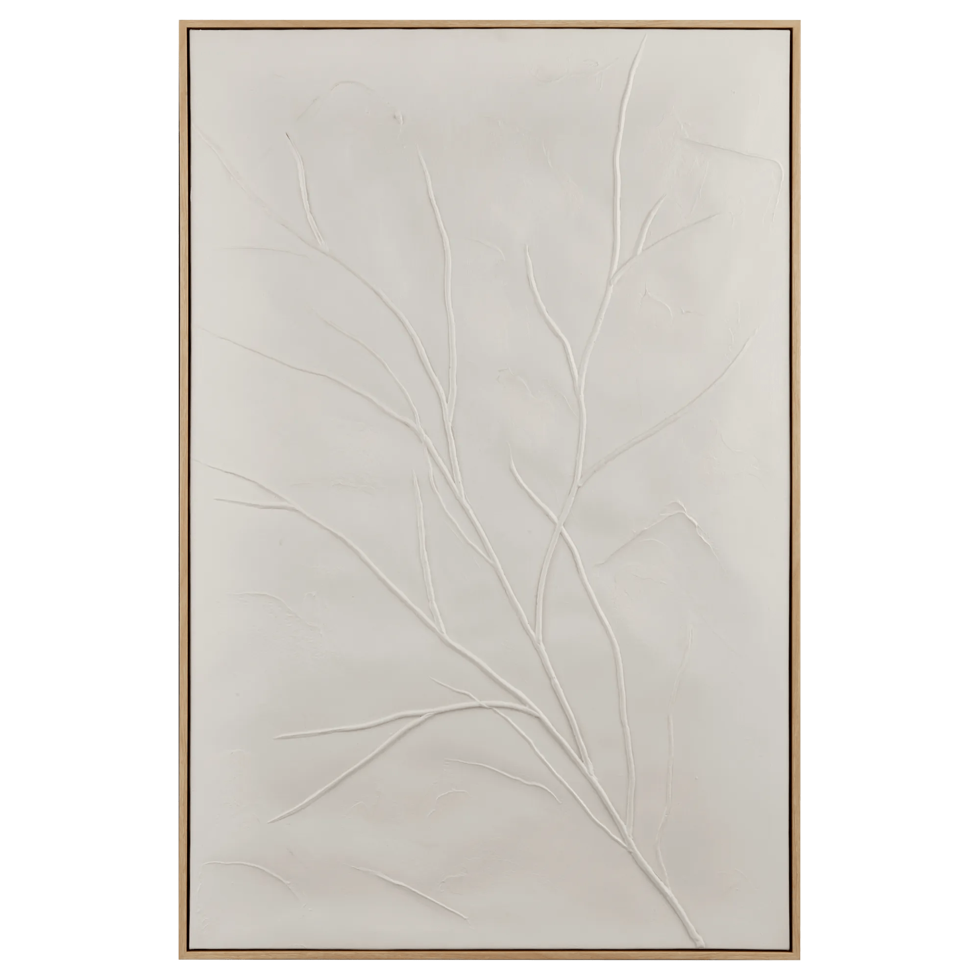 White Branche Framed Oil Painting