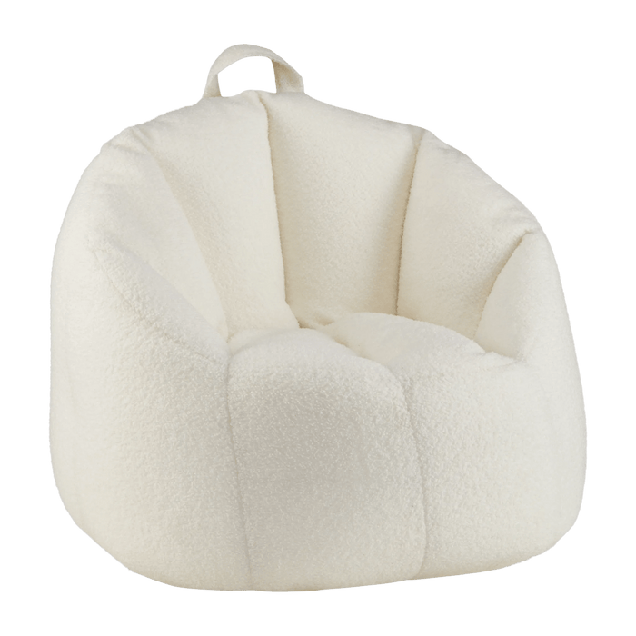 Off White Boucle Bean Bag