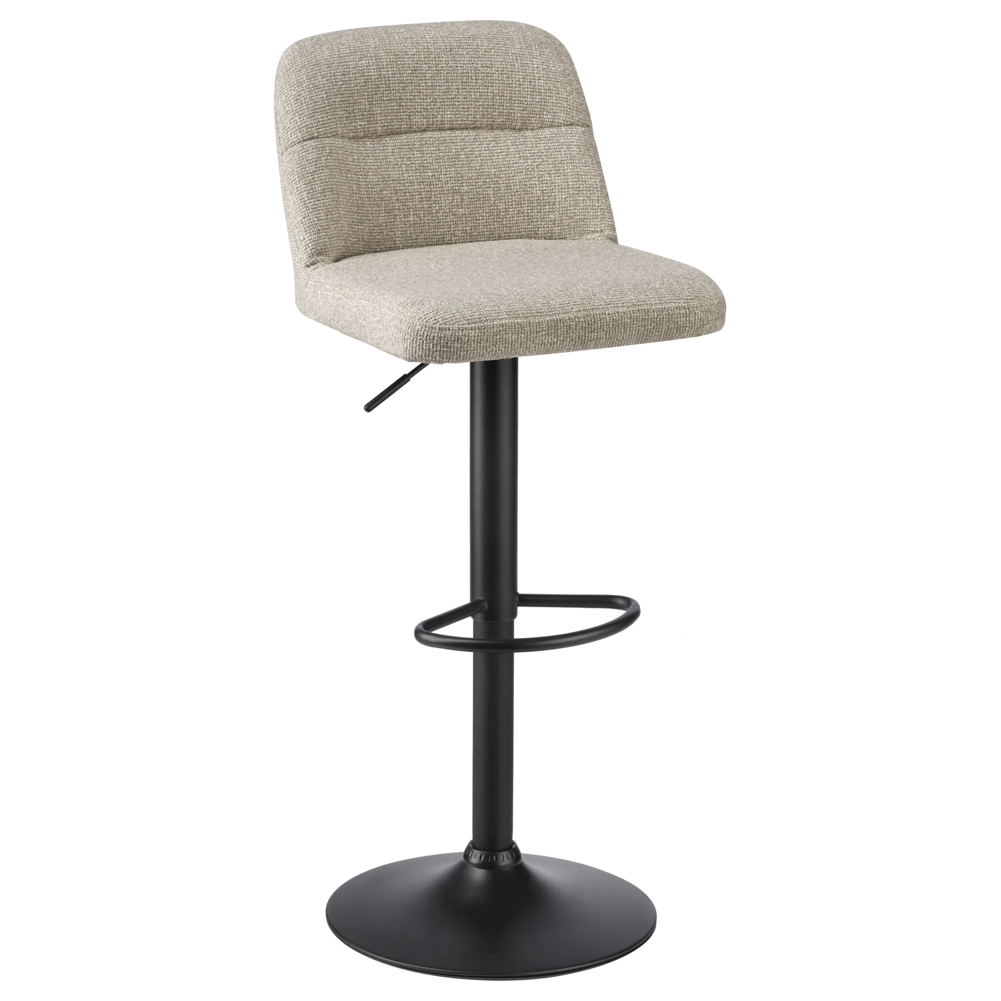 Tabouret de bar ajustable en tissu et métal