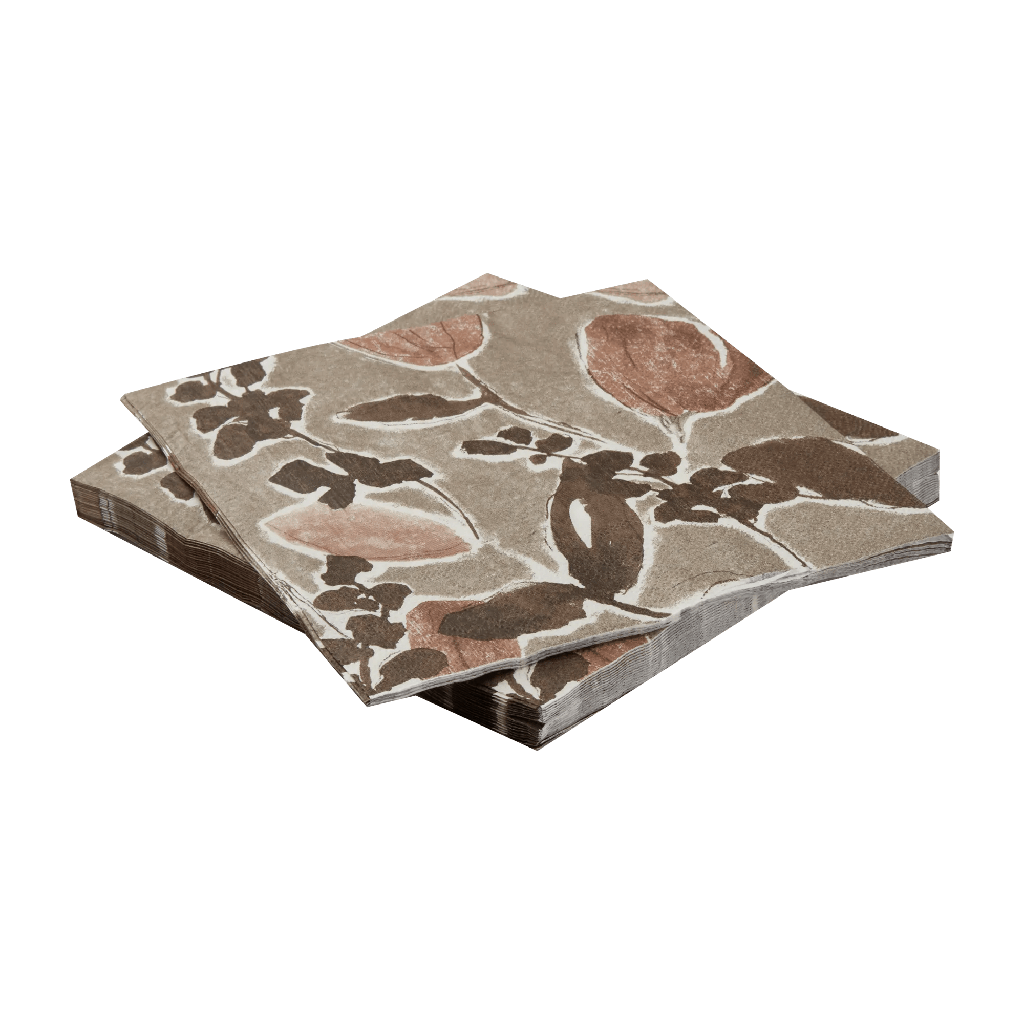 Serviettes en papier motif feuilles naturelles