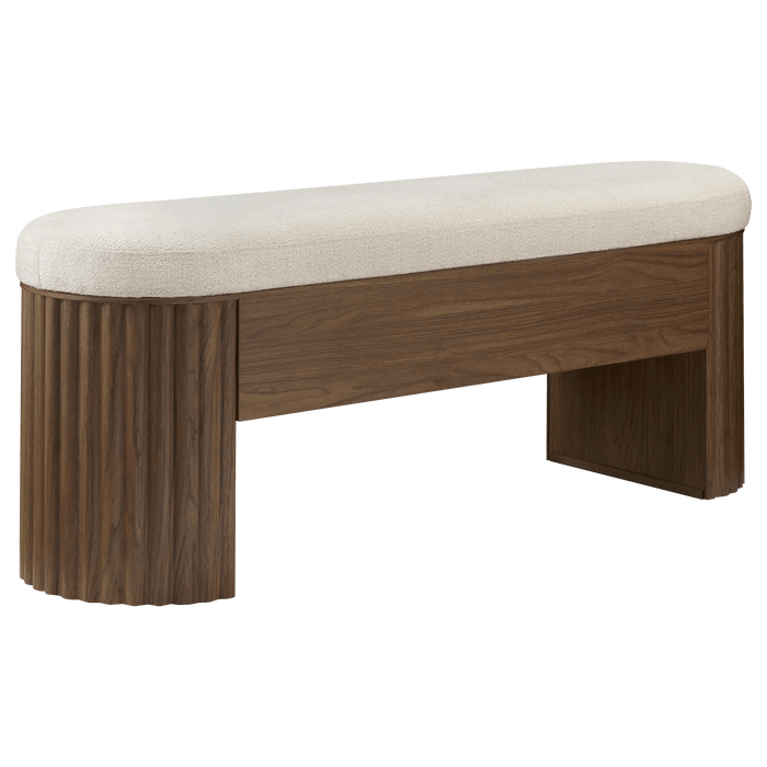 Banc confortable en bois et tissu