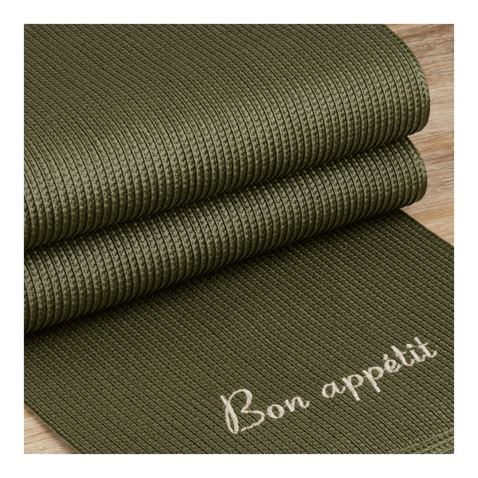 Chemin de table vert olive vert foncé