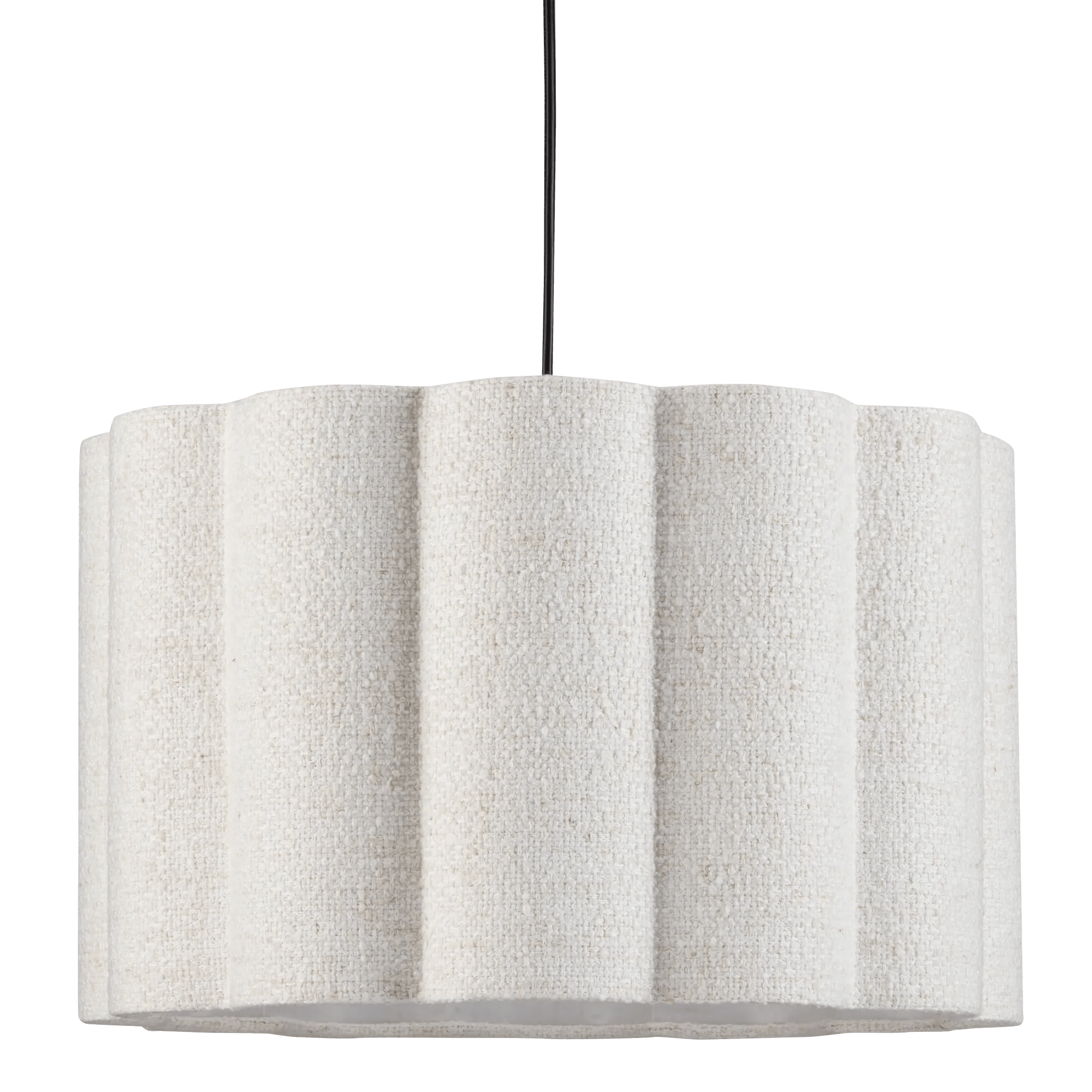 Suspension en tissu bouclé blanc