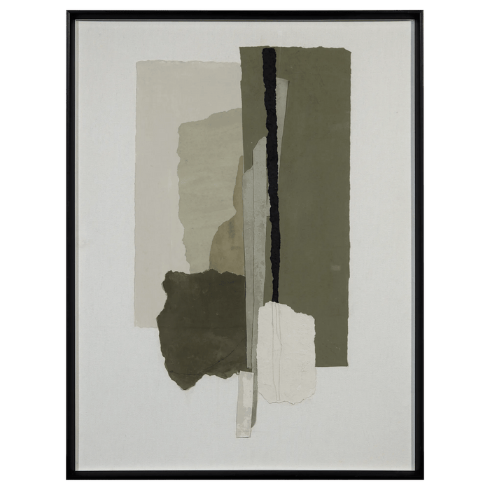 Green Abstract Framed Under Glass