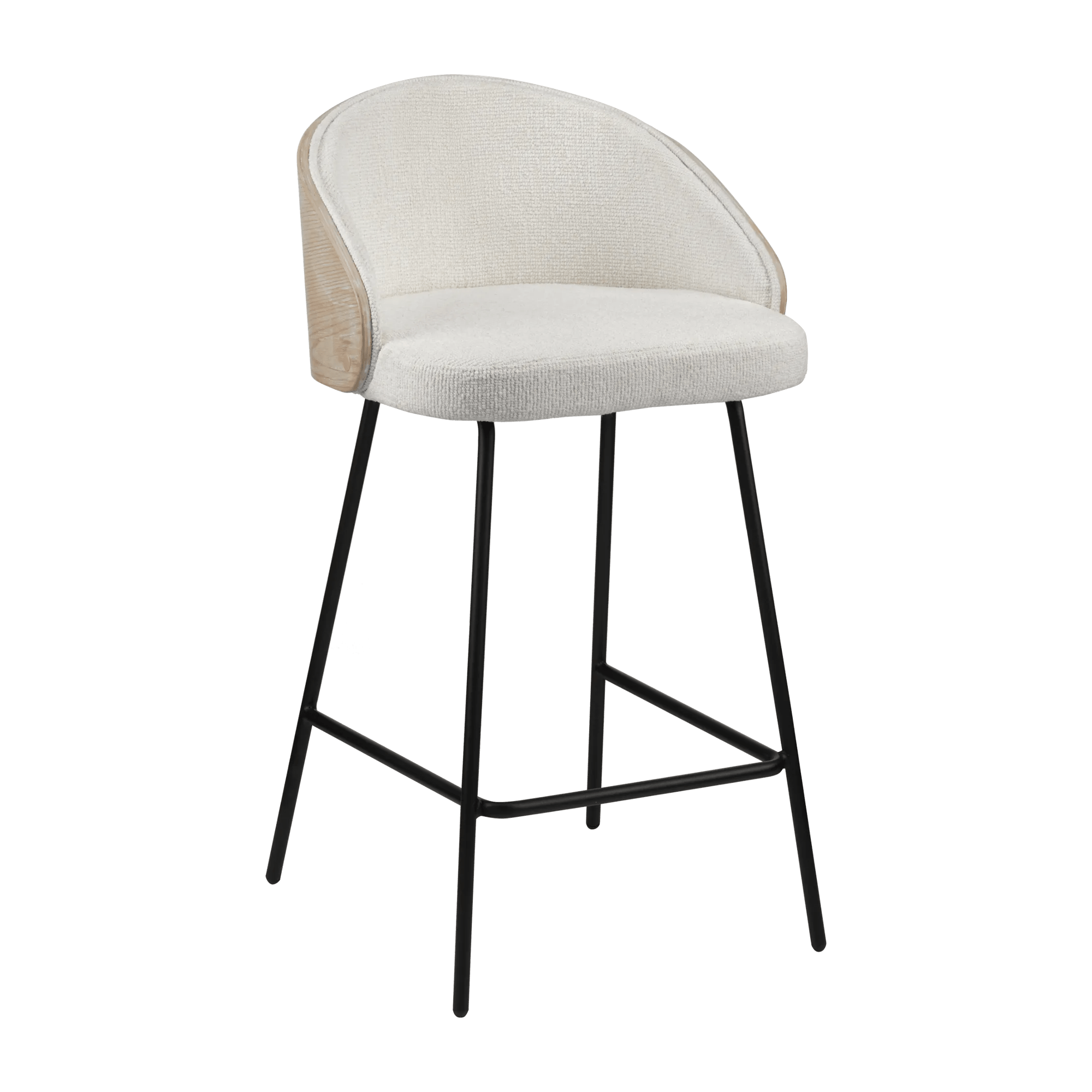 Tabouret de bar en bois et tissu