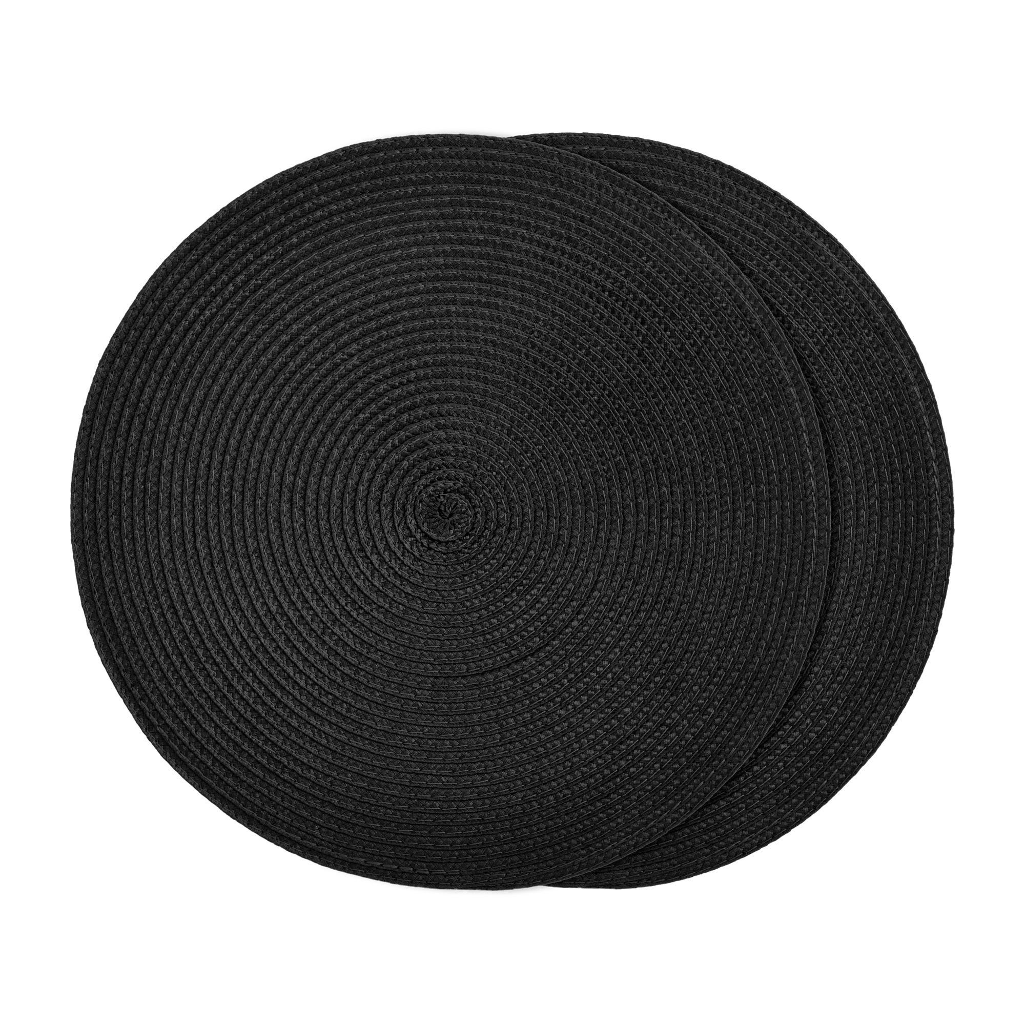Ensemble de 2 napperons ronds pour l'extérieur noir