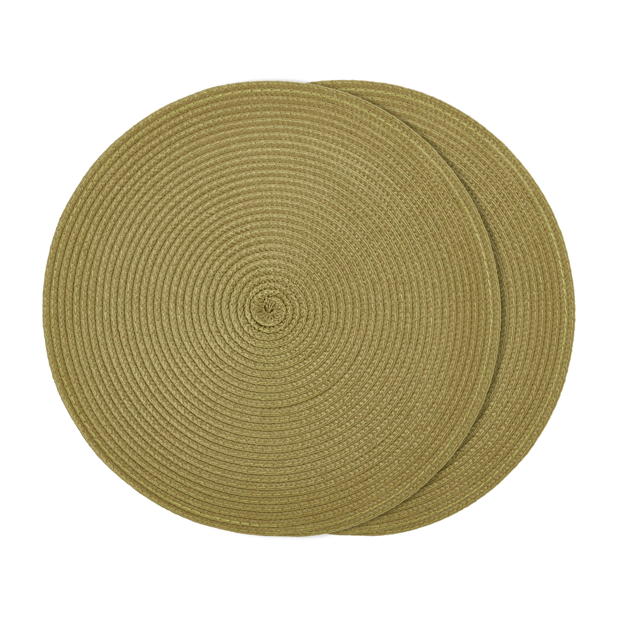 Ensemble de 2 napperons ronds verts pour l'extérieur