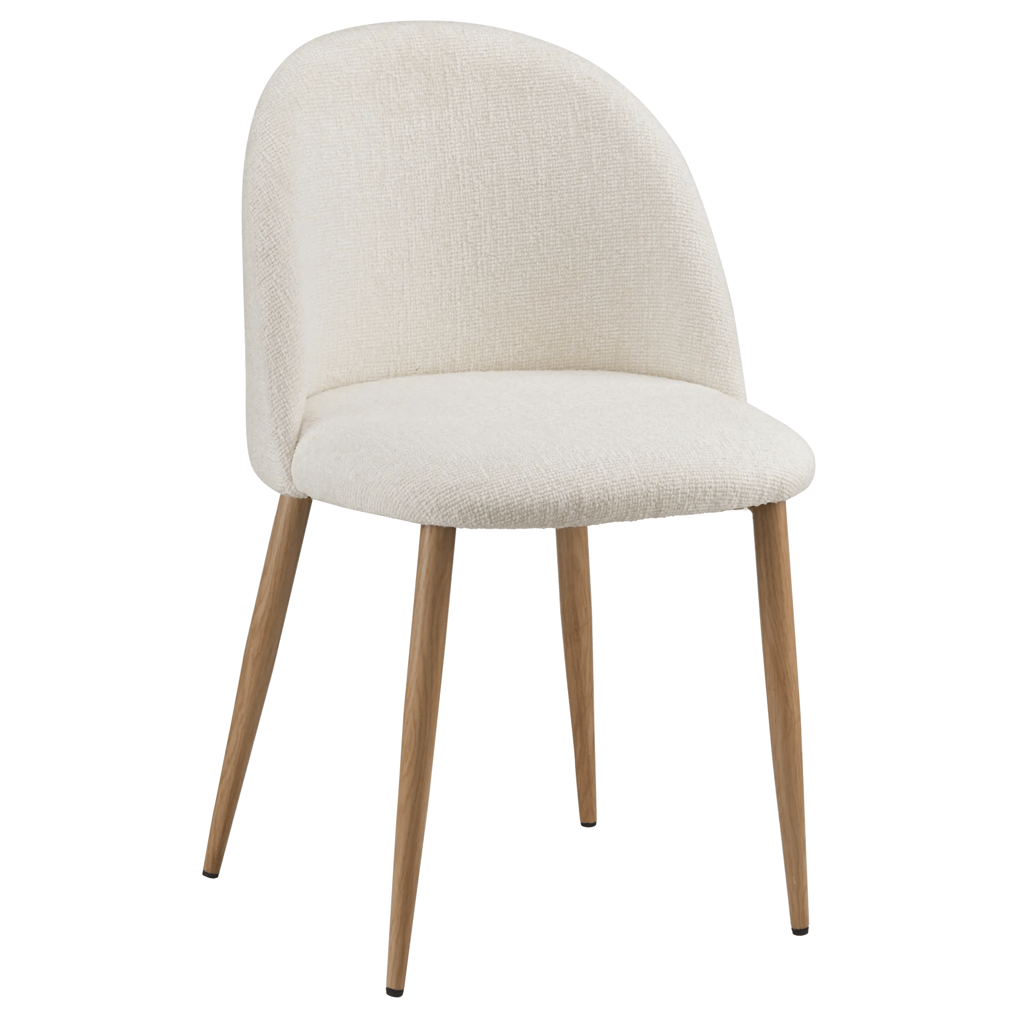 Chaise rembourrée crème à dossier arrondi