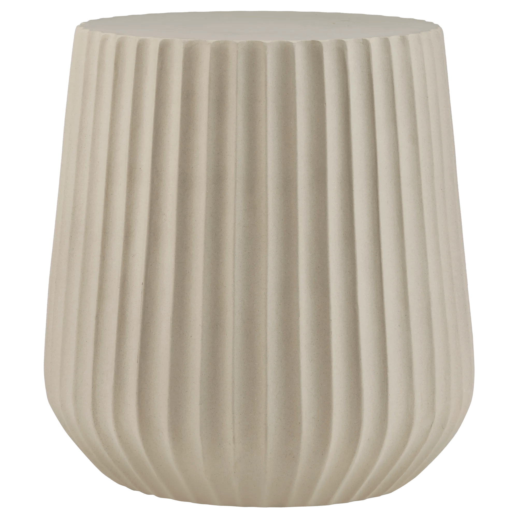 Ribbed Side Table Beige