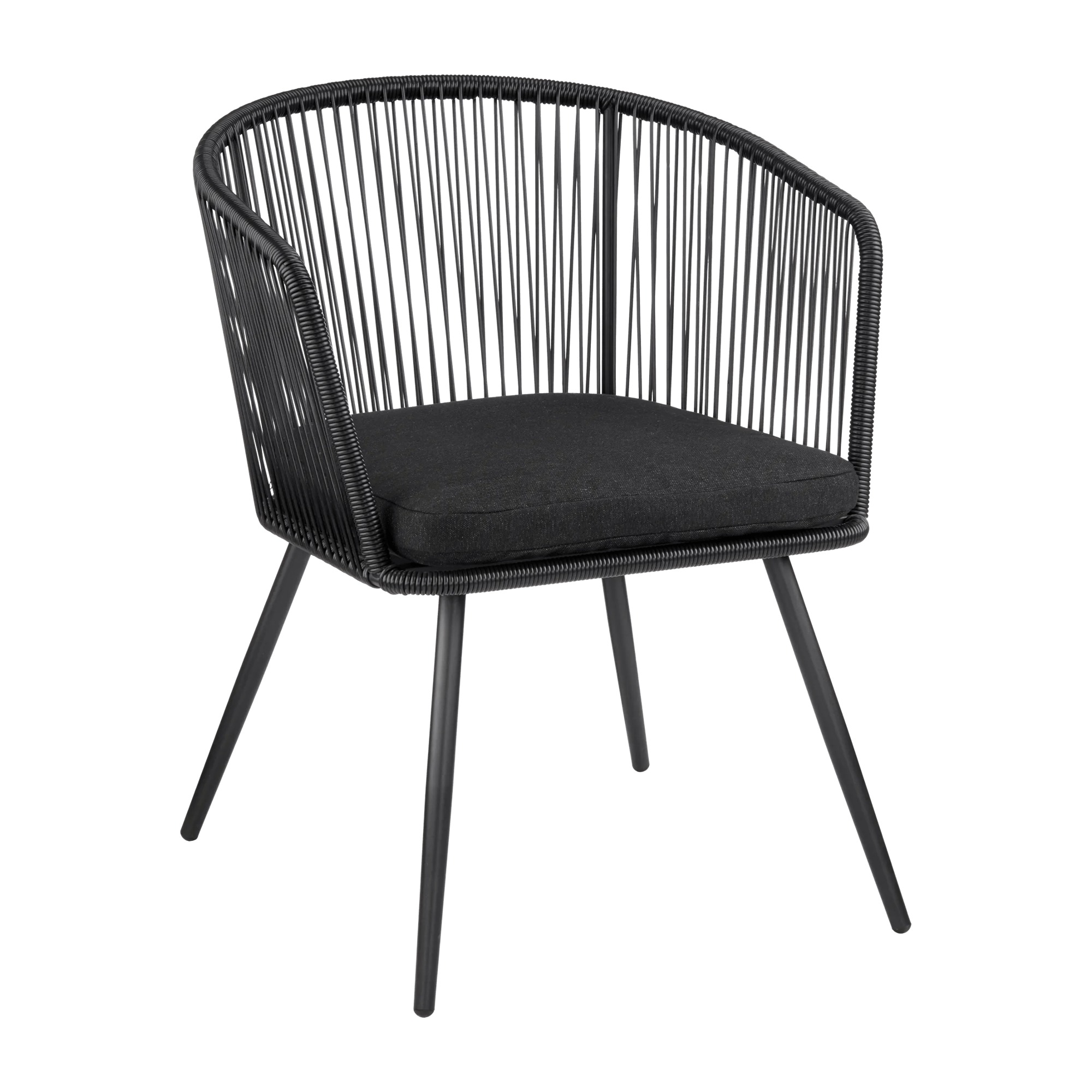 Chaise d'extérieur en cordage noir
