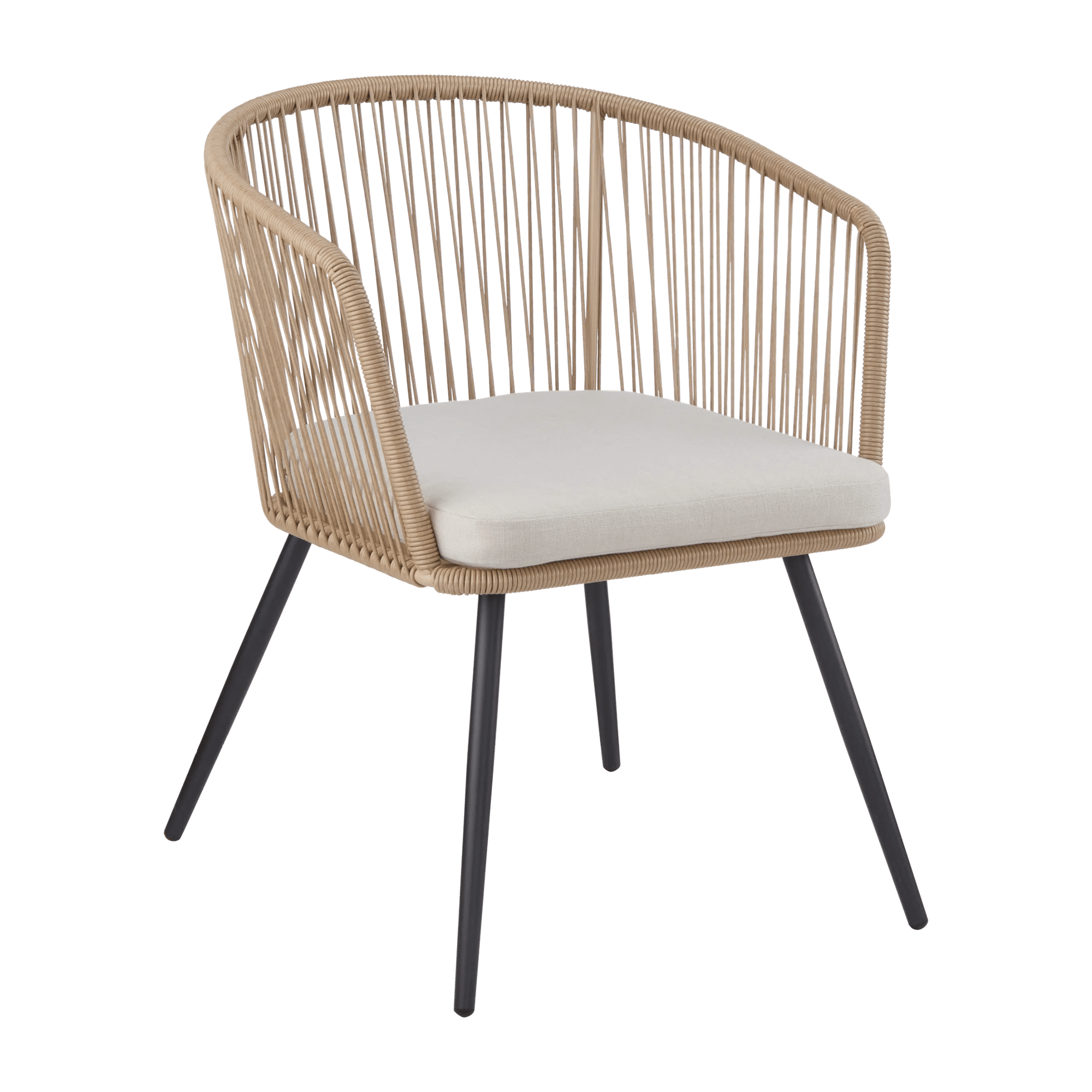 Chaise d'extérieur en cordage beige