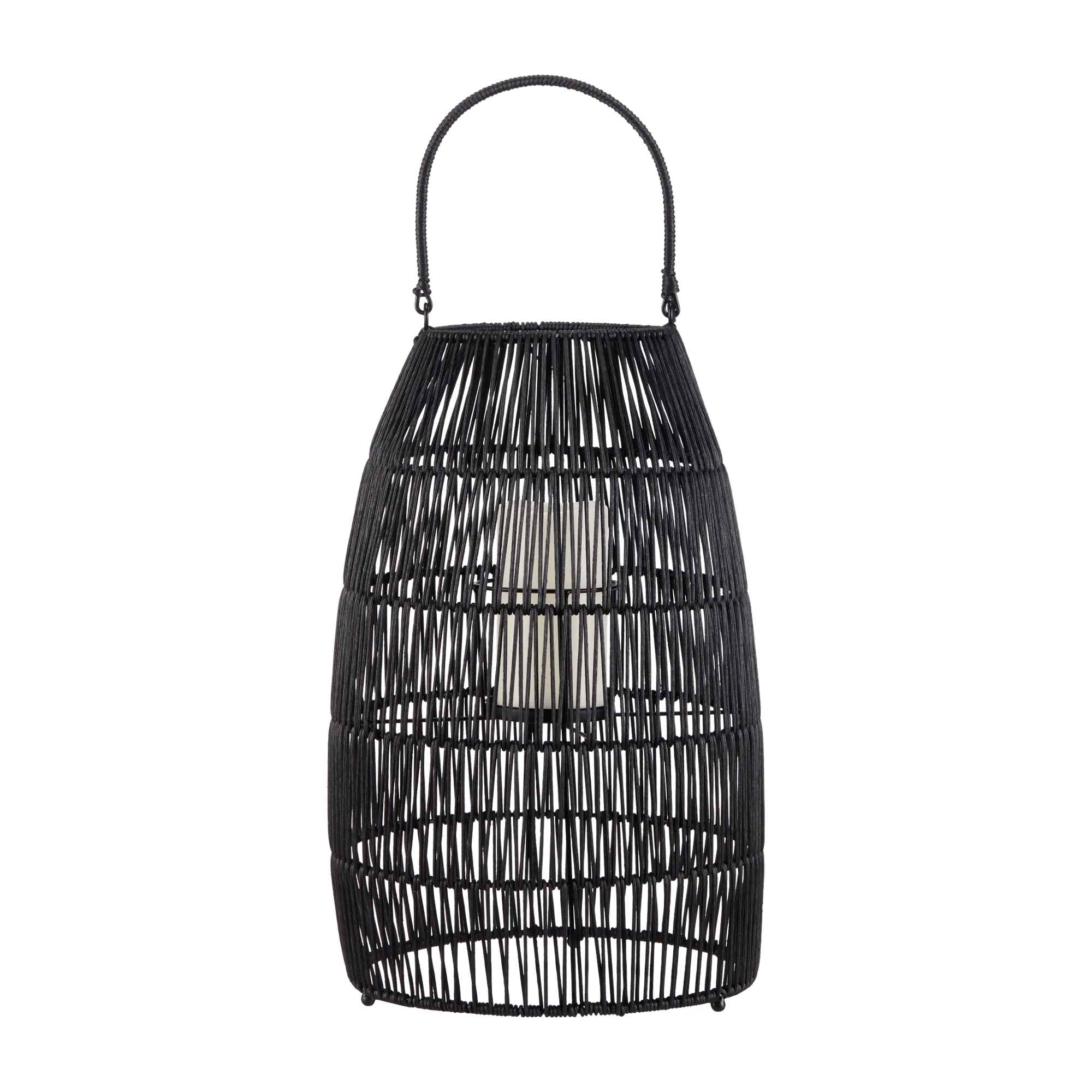 Lanterne extérieure noire tissée
