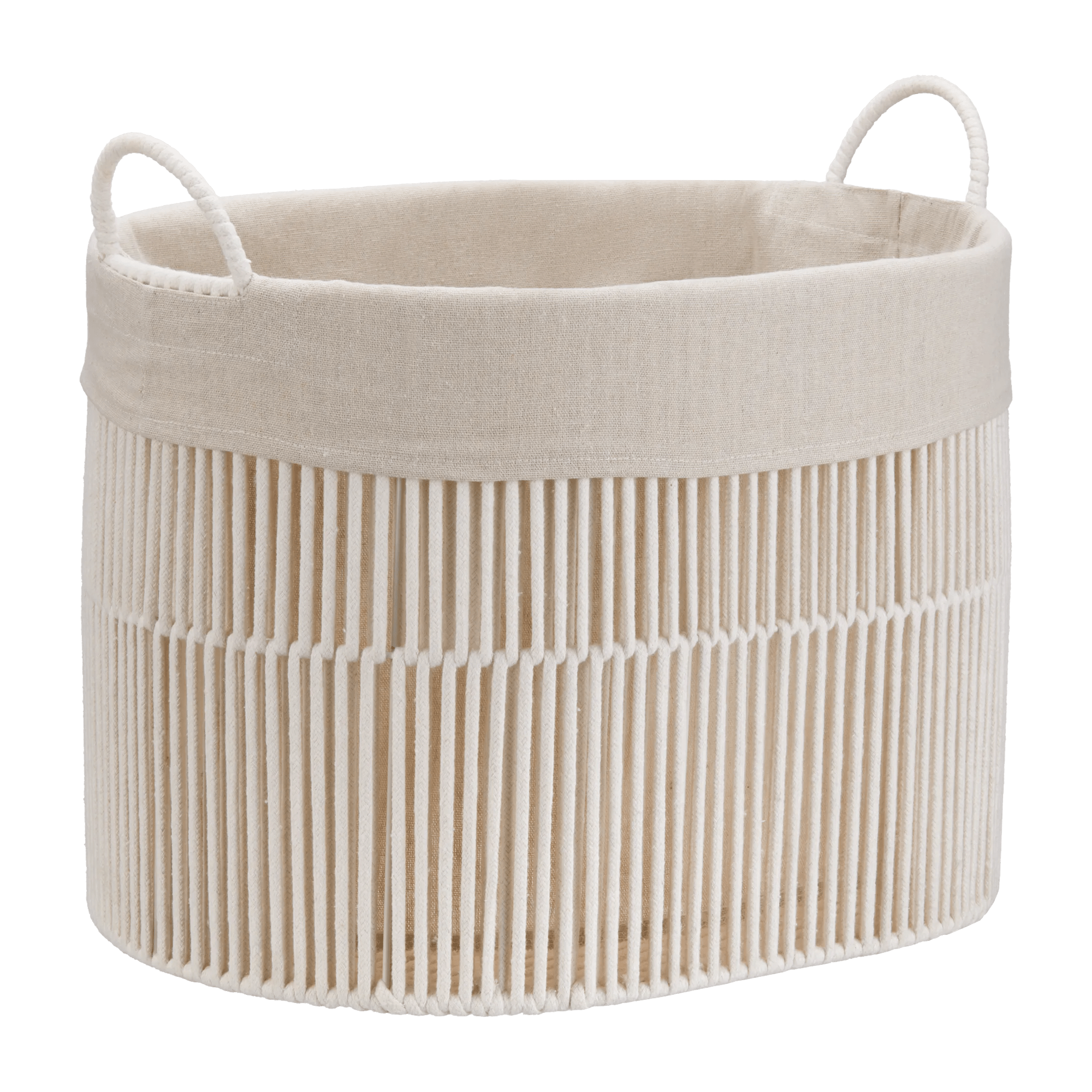 Panier ovale en corde tressée