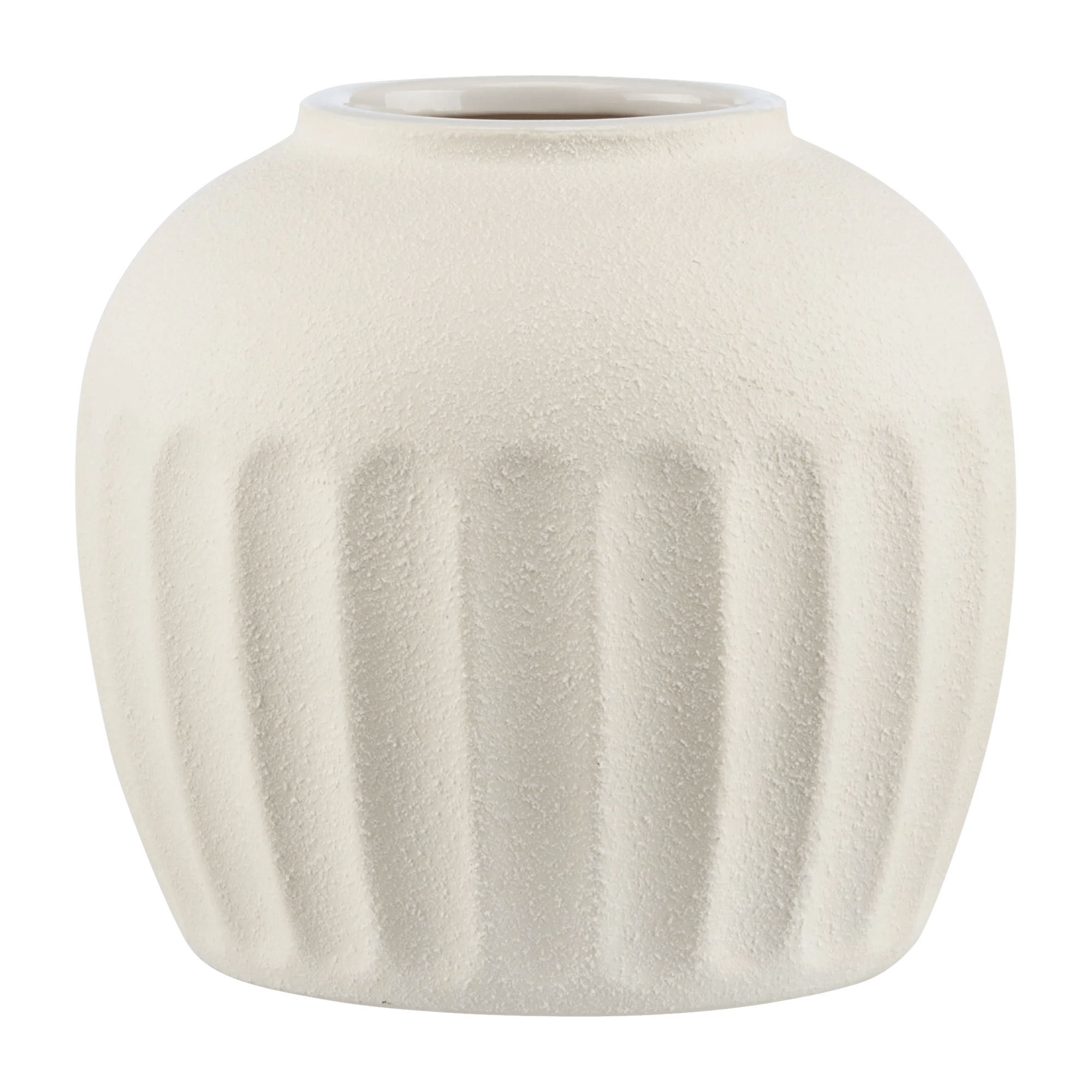 Vase décoratif en céramique crème texturée