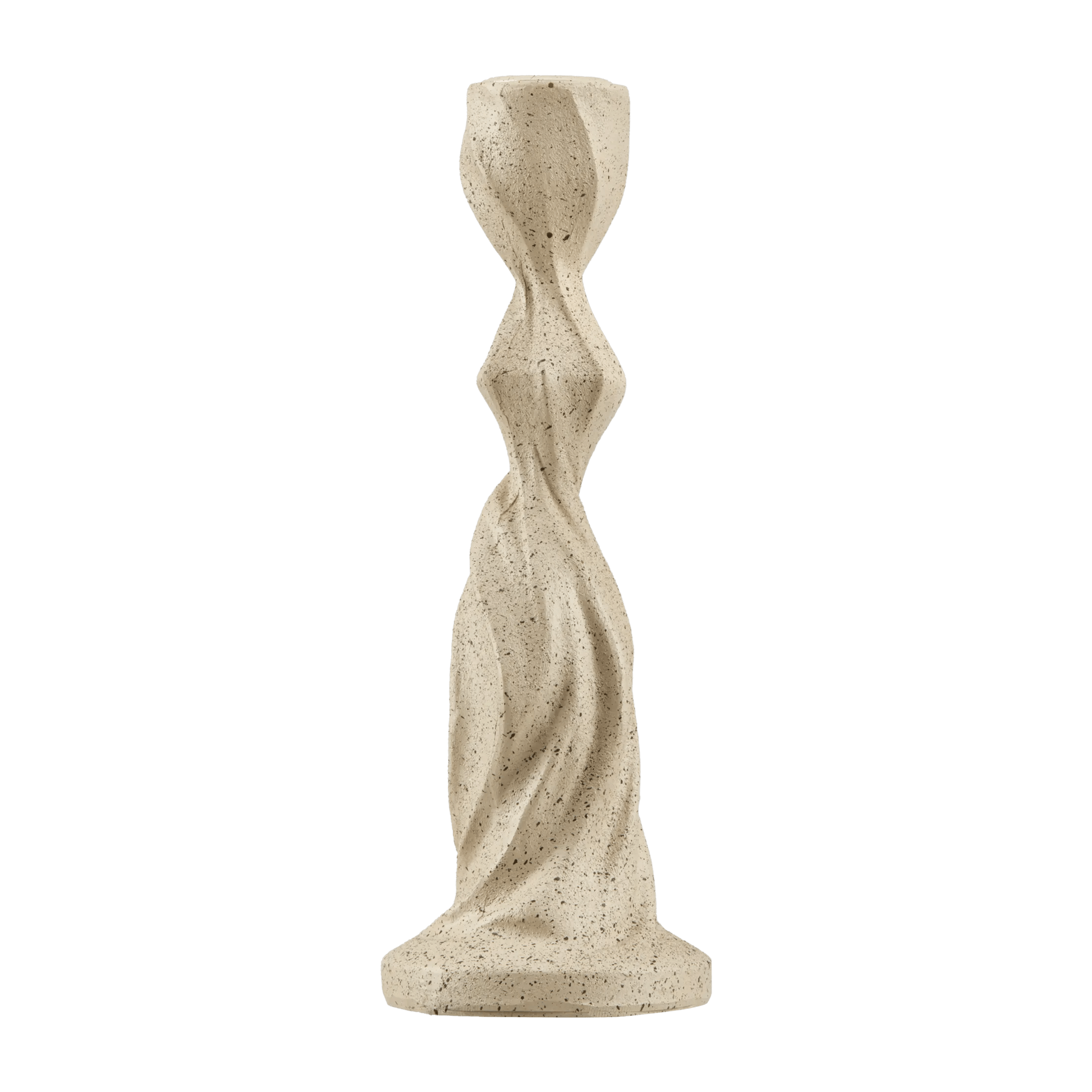 Bougeoir Sculptural torsadé effet pierre