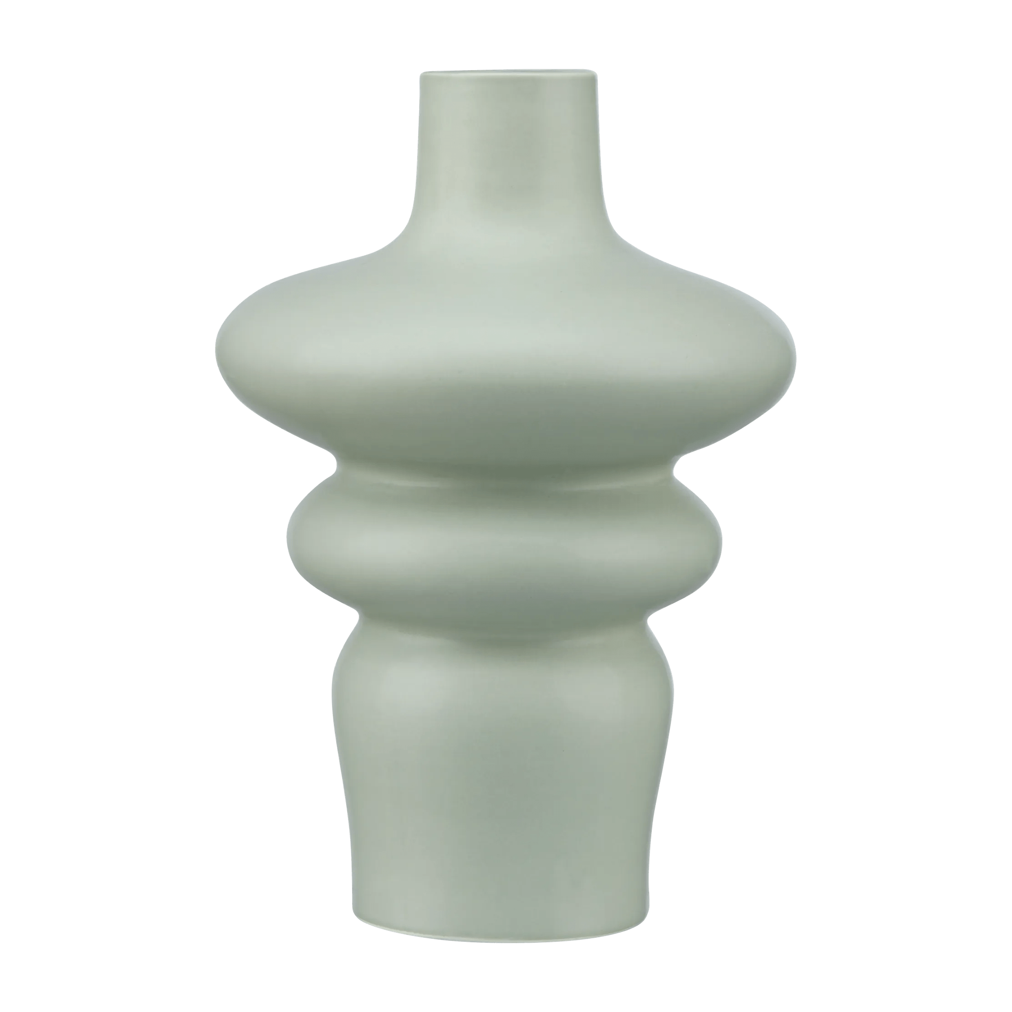 Vase décoratif Sculptural vert sauge mat