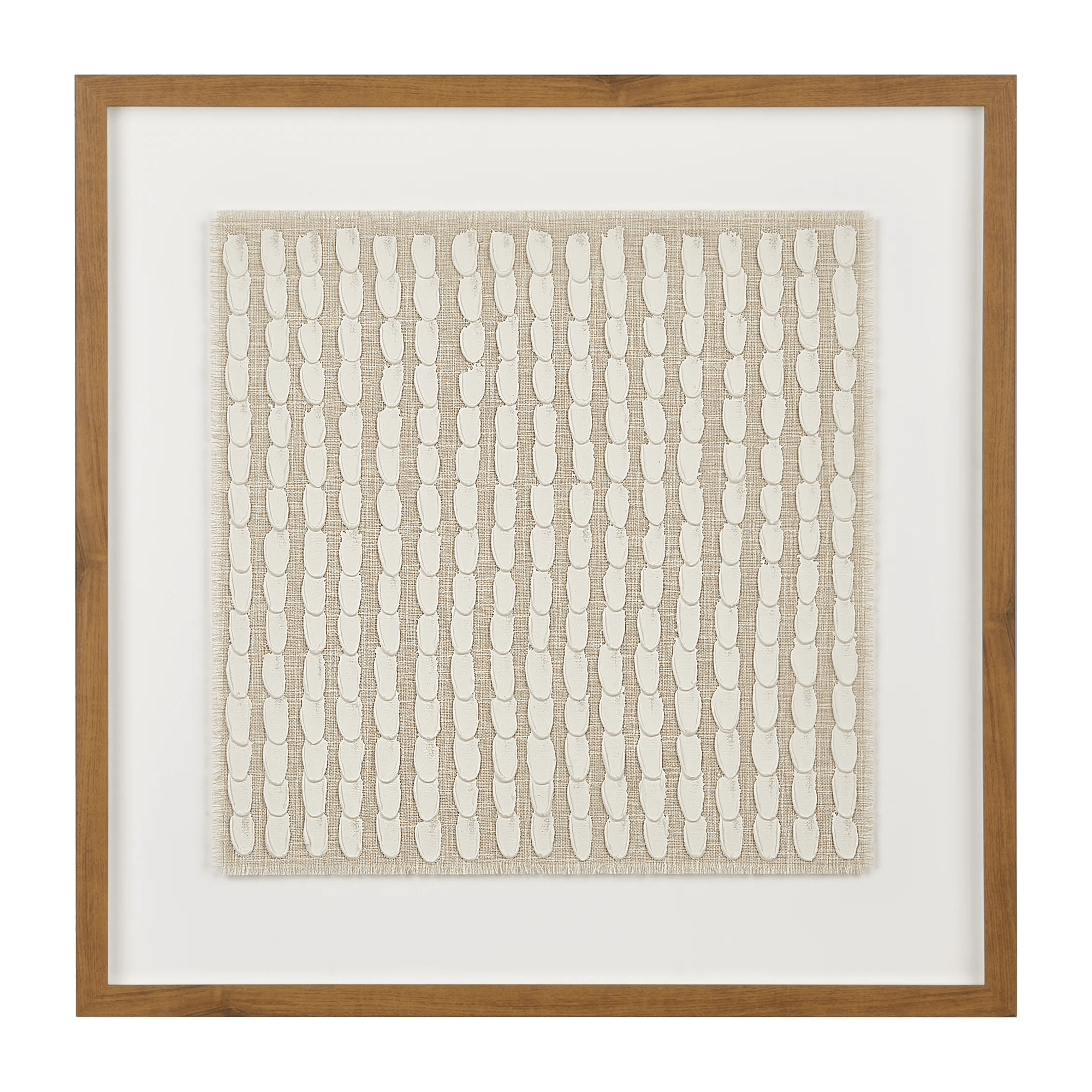 Tableau encadré peint à l'huile lignes sur le lin