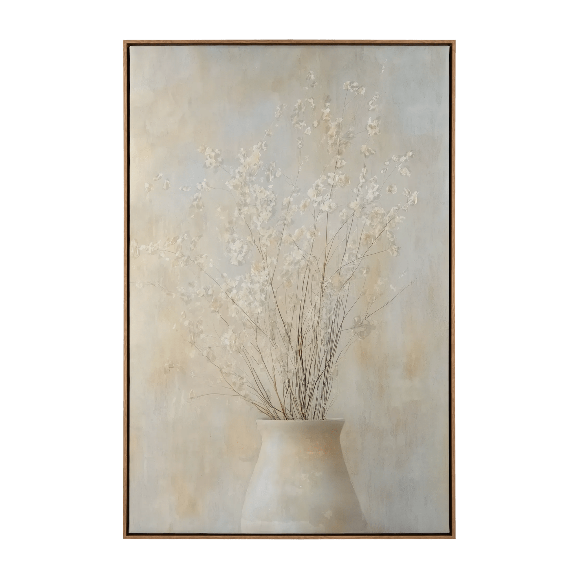 Art mural floral avec cadre en bois 24x36