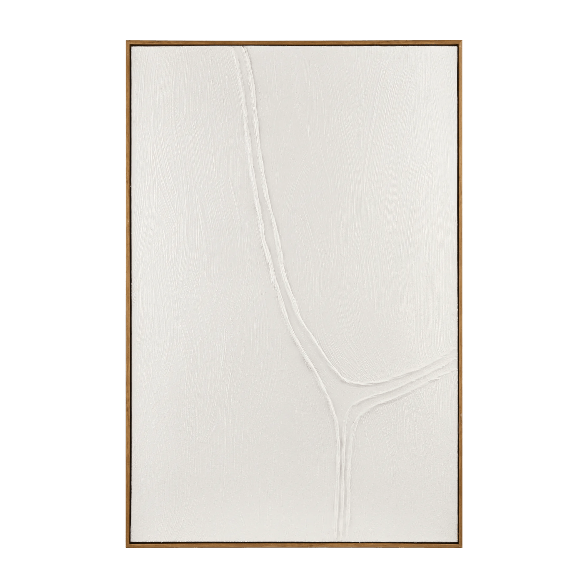Textured Minimalist Wall Art in Natural Wood Frame