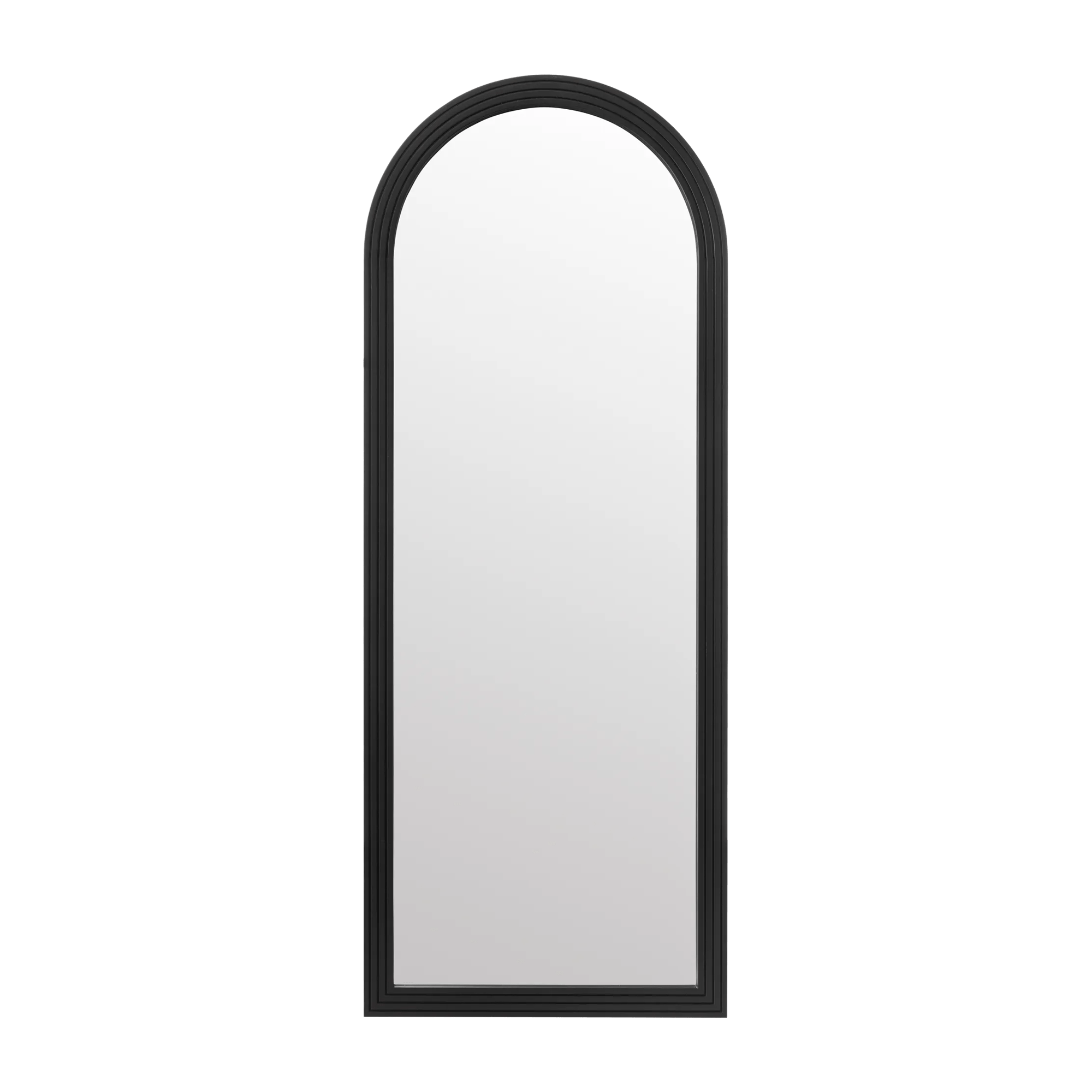 Miroir arche plein pied avec cadre festonné noir