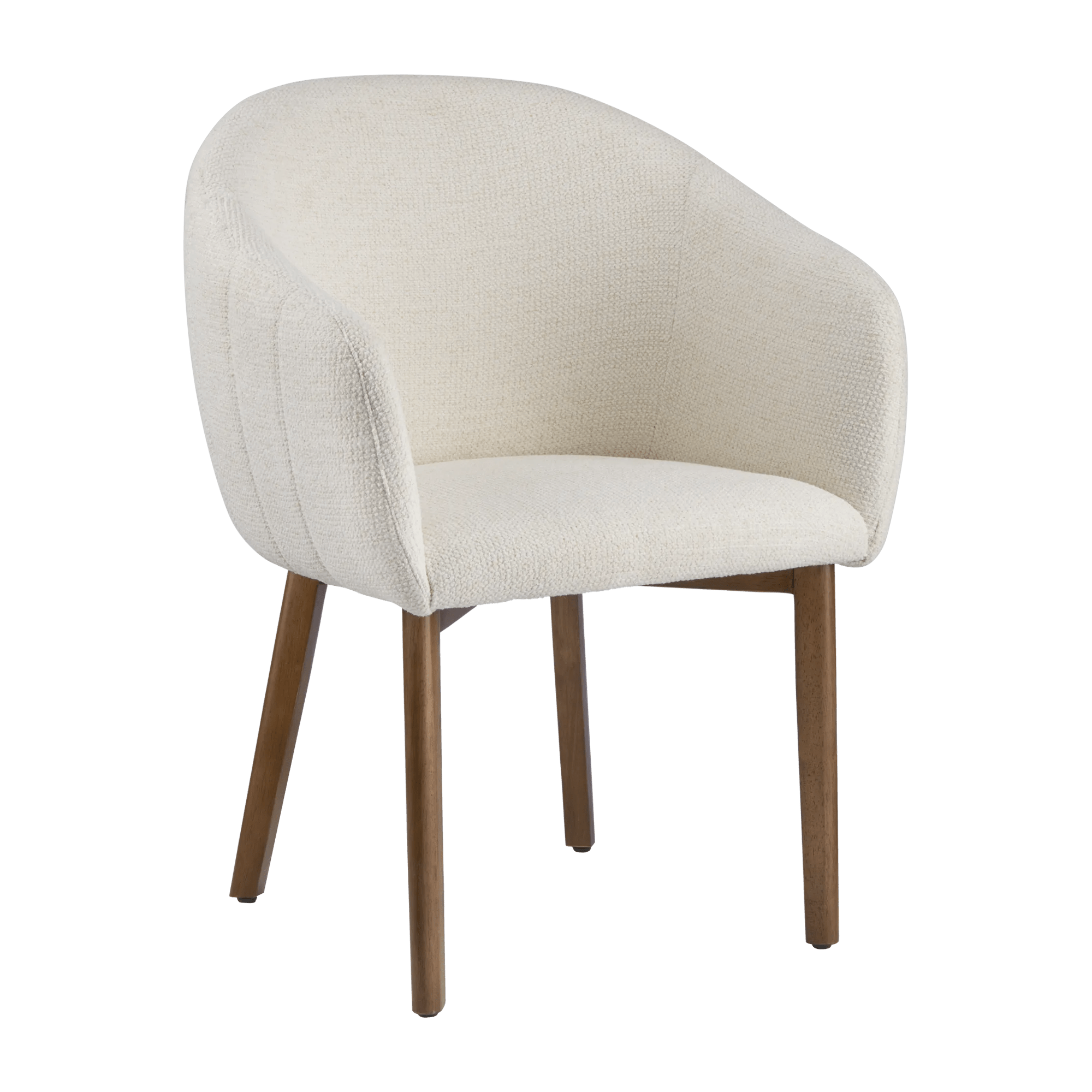 Chaise rembourrée en tissu texturé avec pieds en bois