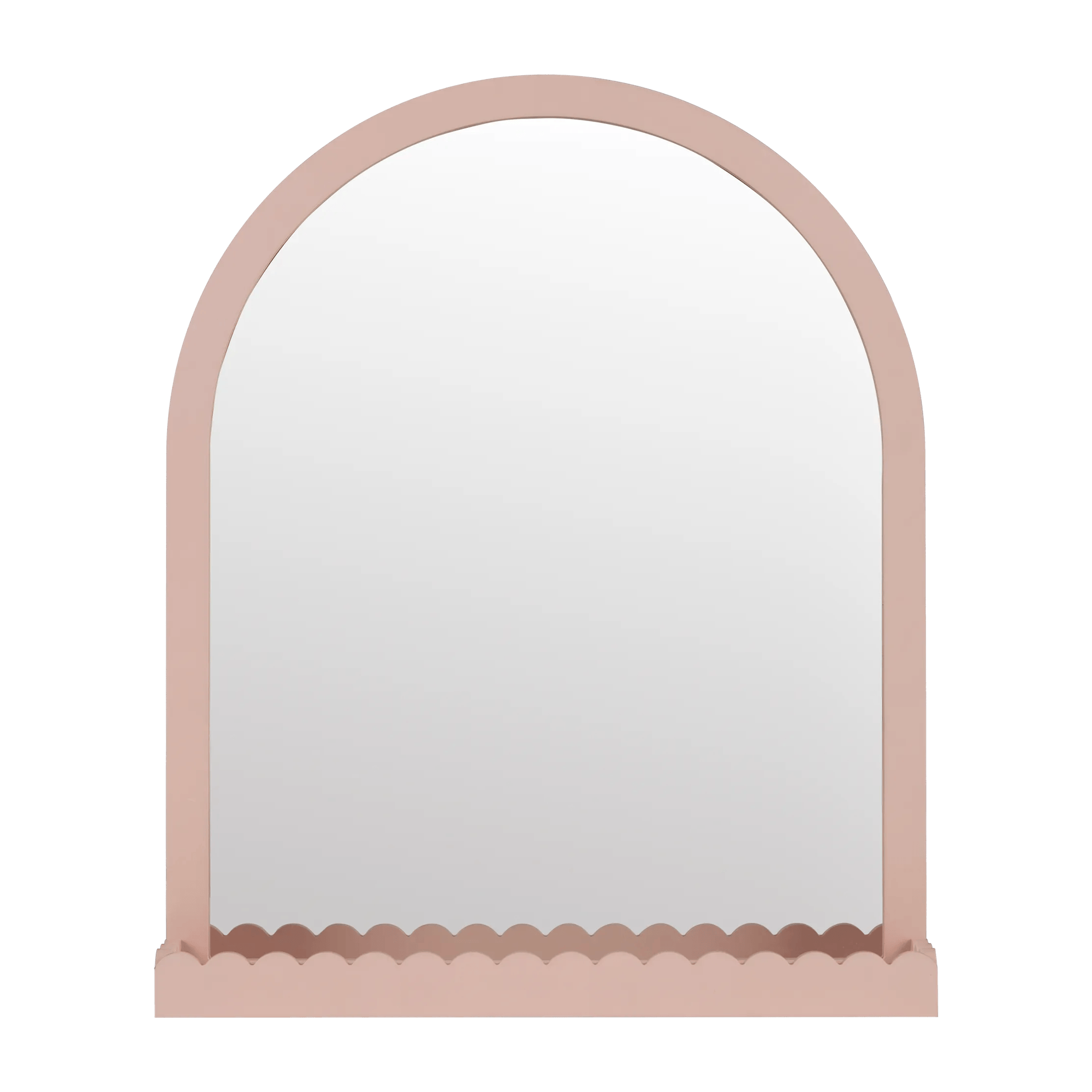 Arched Mirror with Scalloped Shelf