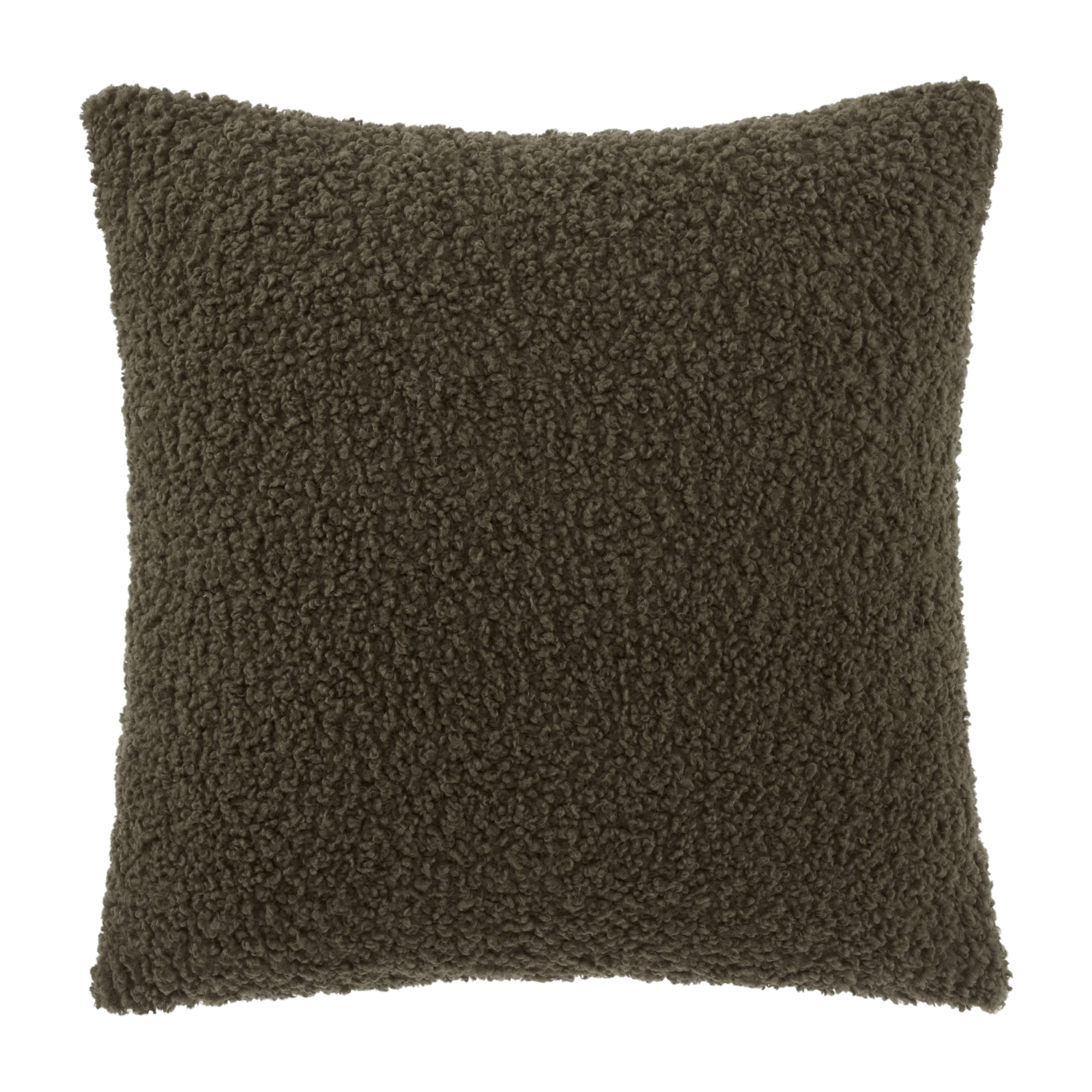 Dark Green Doodle Boucle Decorative Throw Pillow