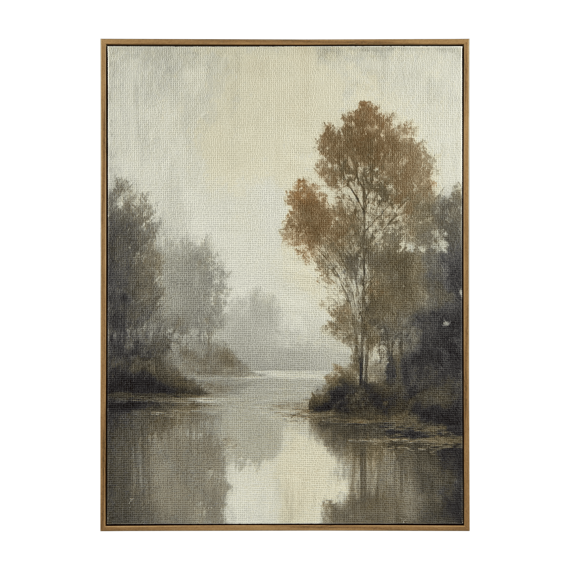 Partial Embellished River Landscape Framed Art