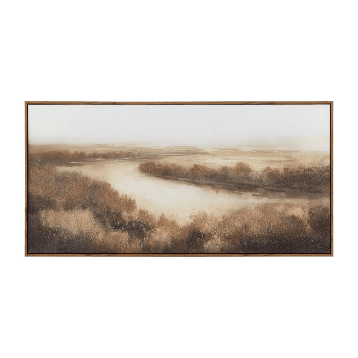 Tableau peint à l'huile passage d'automne